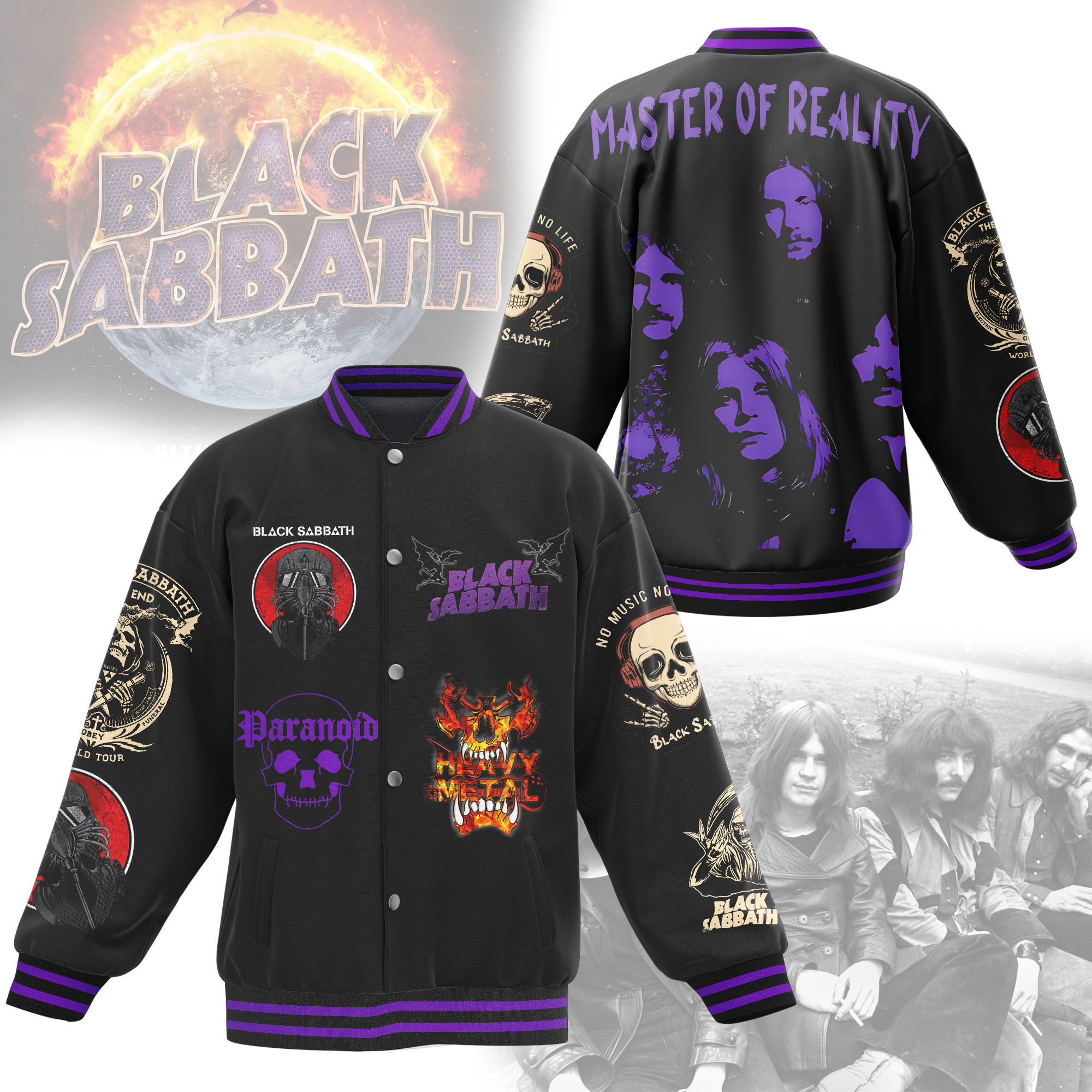 comfimerch black sabbath new bomber baseball jacket for fan kwljt