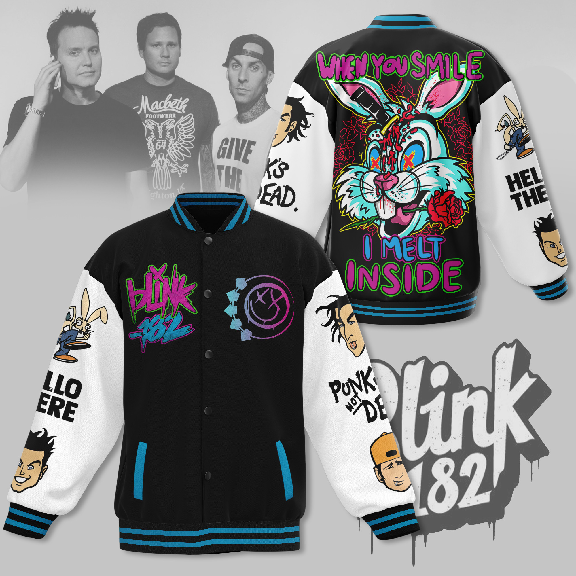 comfimerch blink 182 new bomber baseball jacket for fan ernge