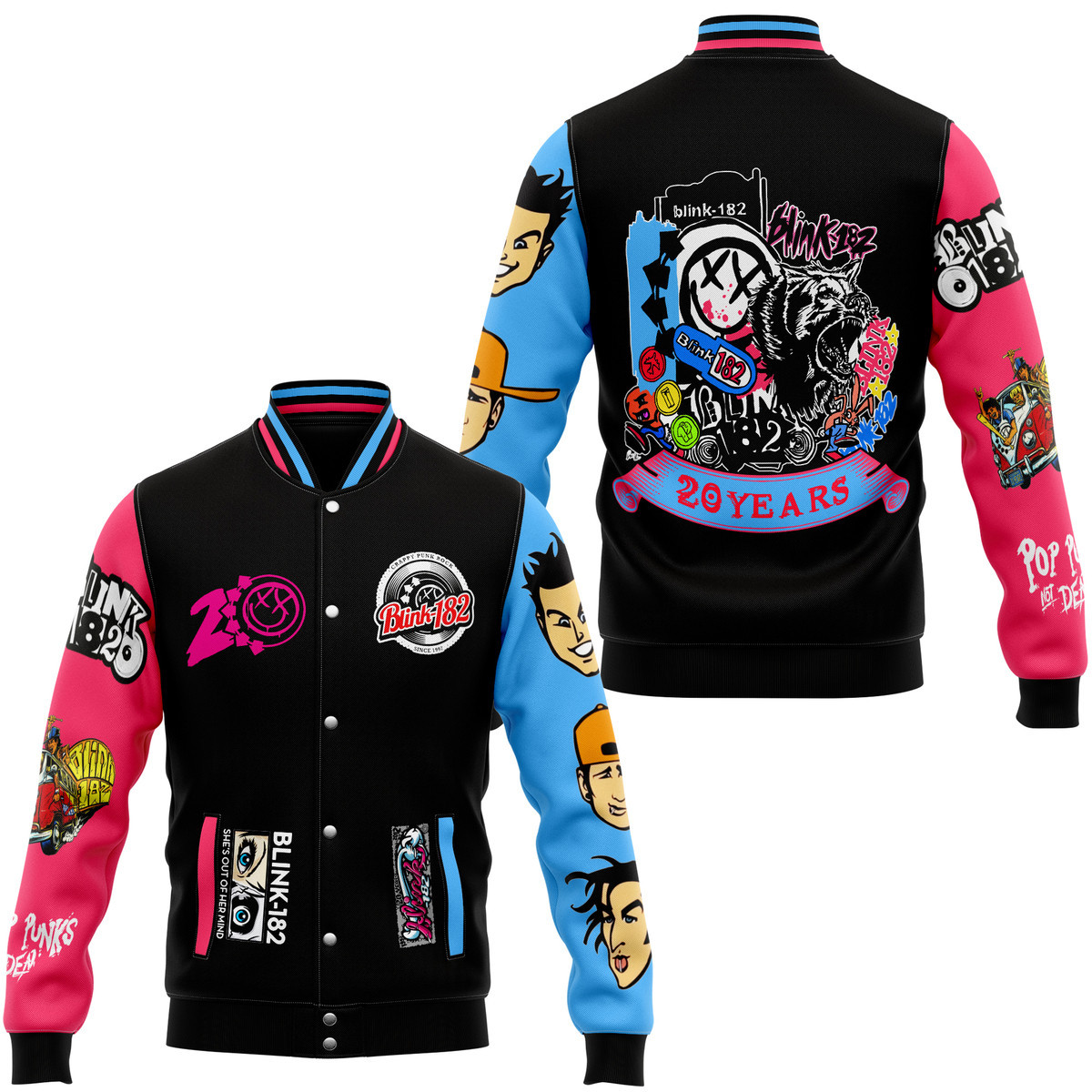 comfimerch blink 182 new bomber baseball jacket for fan gewlv