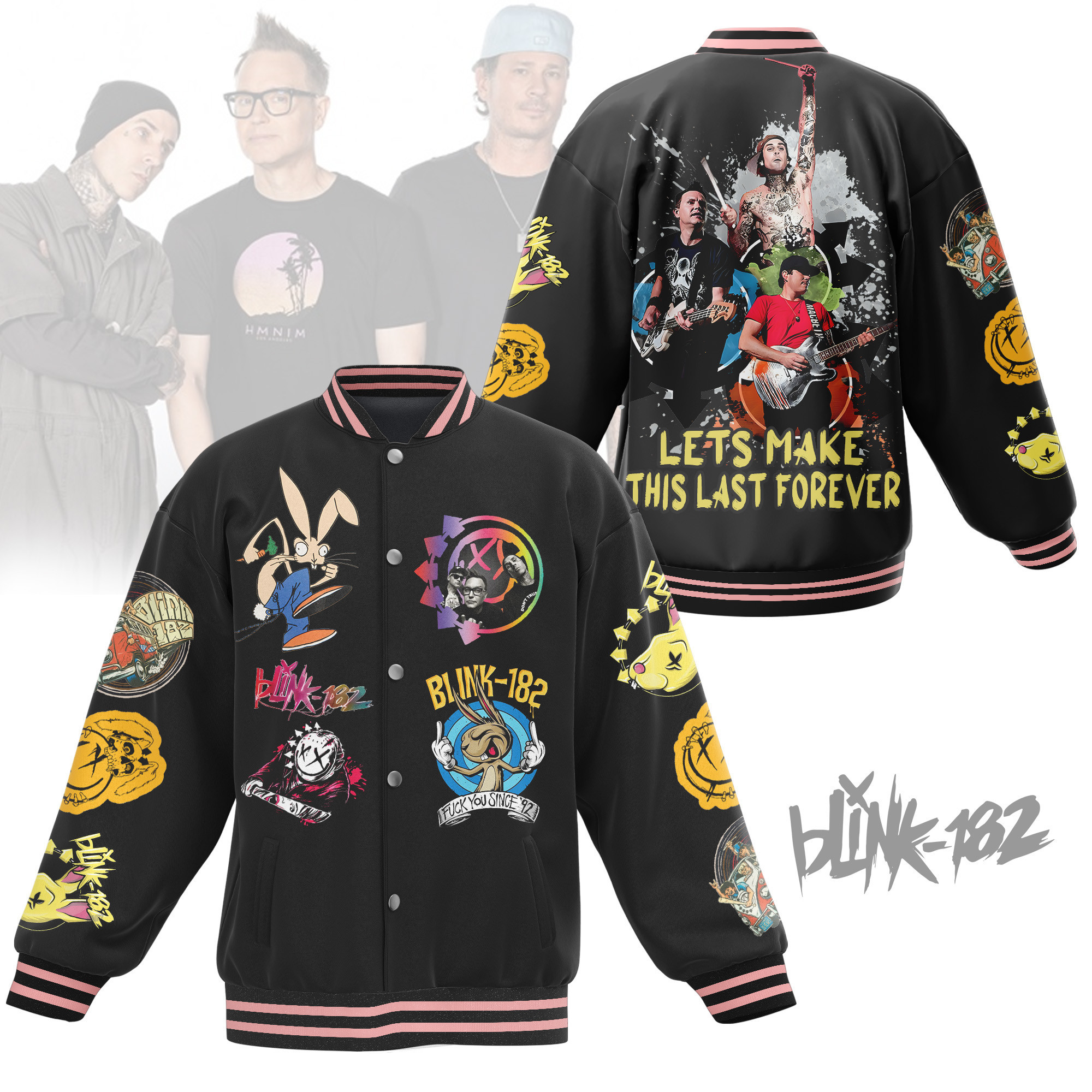 comfimerch blink 182 new bomber baseball jacket for fan ul8my