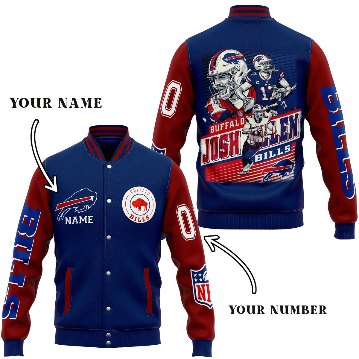 comfimerch buffalo bills nfl new bomber baseball jacket for fan nzbrx