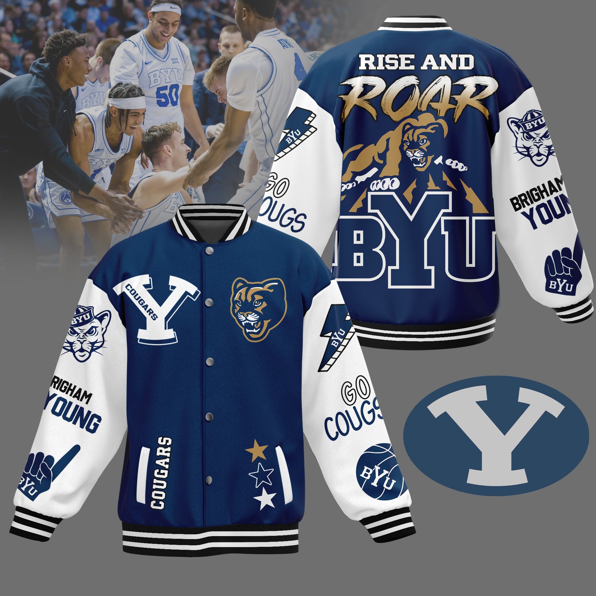 comfimerch byu cougars ncaa new bomber baseball jacket for fan 2dkqu