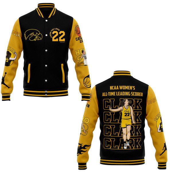 comfimerch caitlin clark ncaa new bomber baseball jacket for fan bqrw8