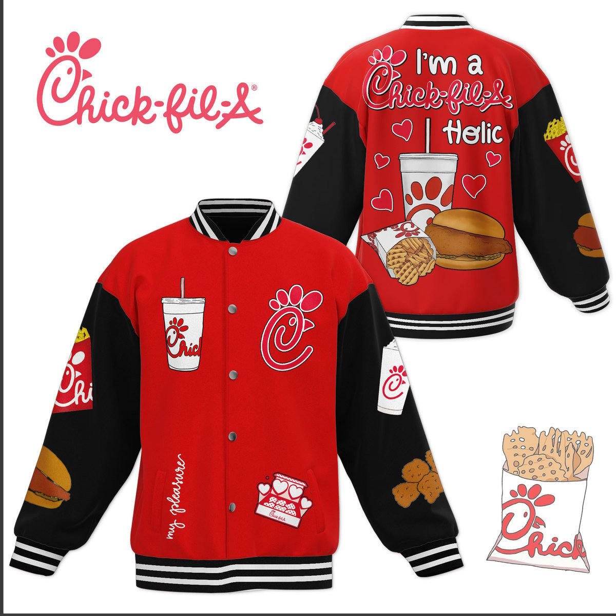 comfimerch chick fil a new bomber baseball jacket for fan fmch8