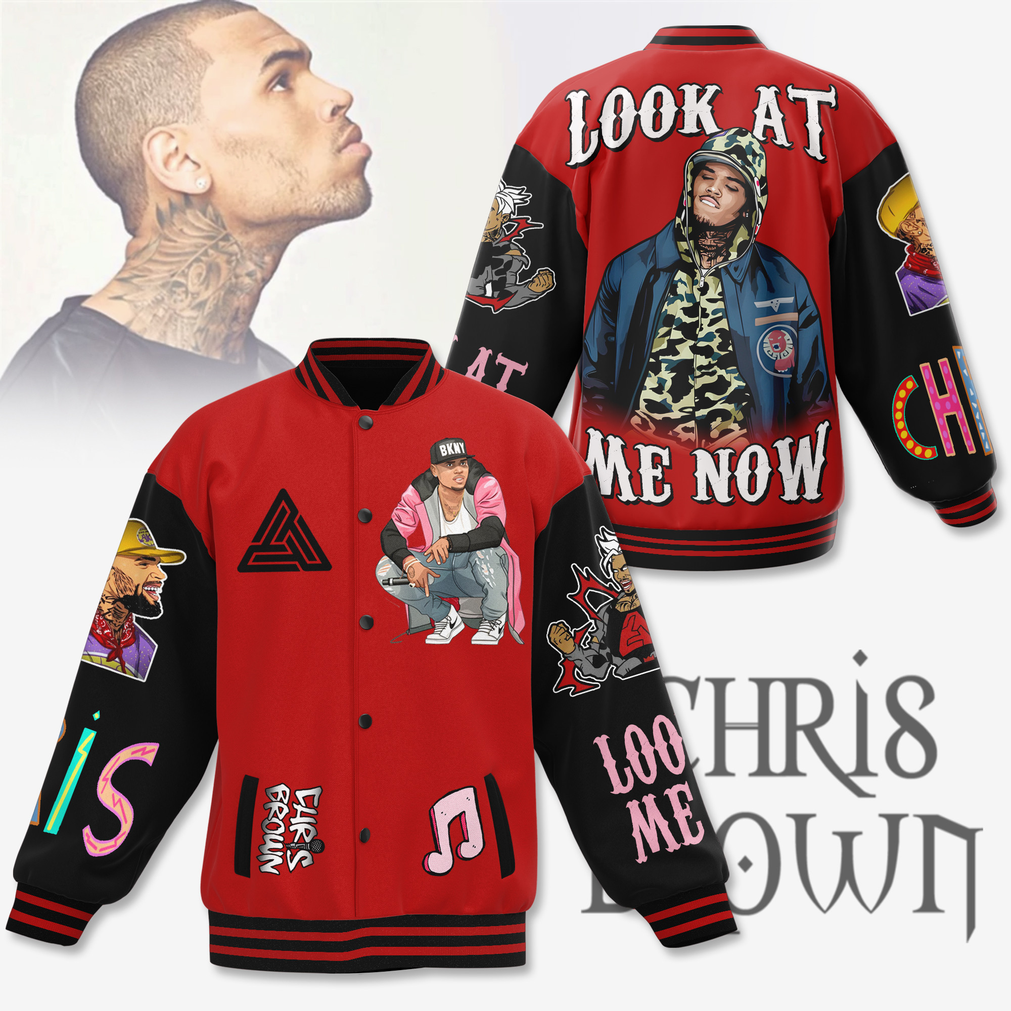 comfimerch chris brown new bomber baseball jacket for fan bgyas