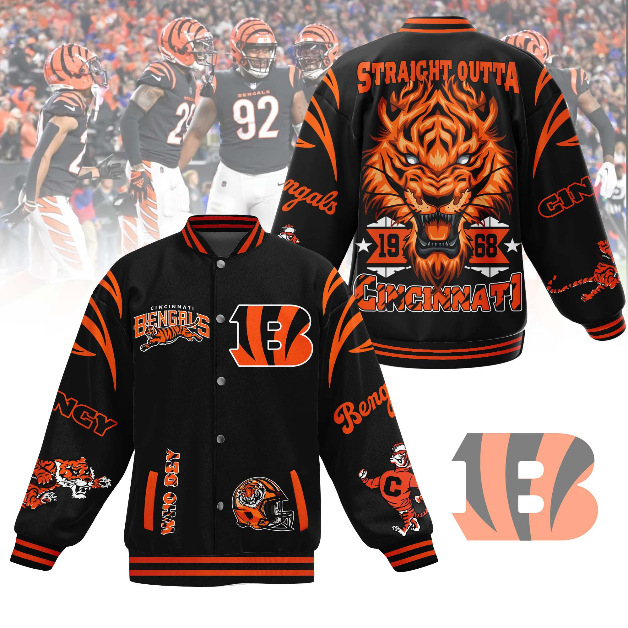 comfimerch cincinnati bengals nfl new bomber baseball jacket for fan syb30