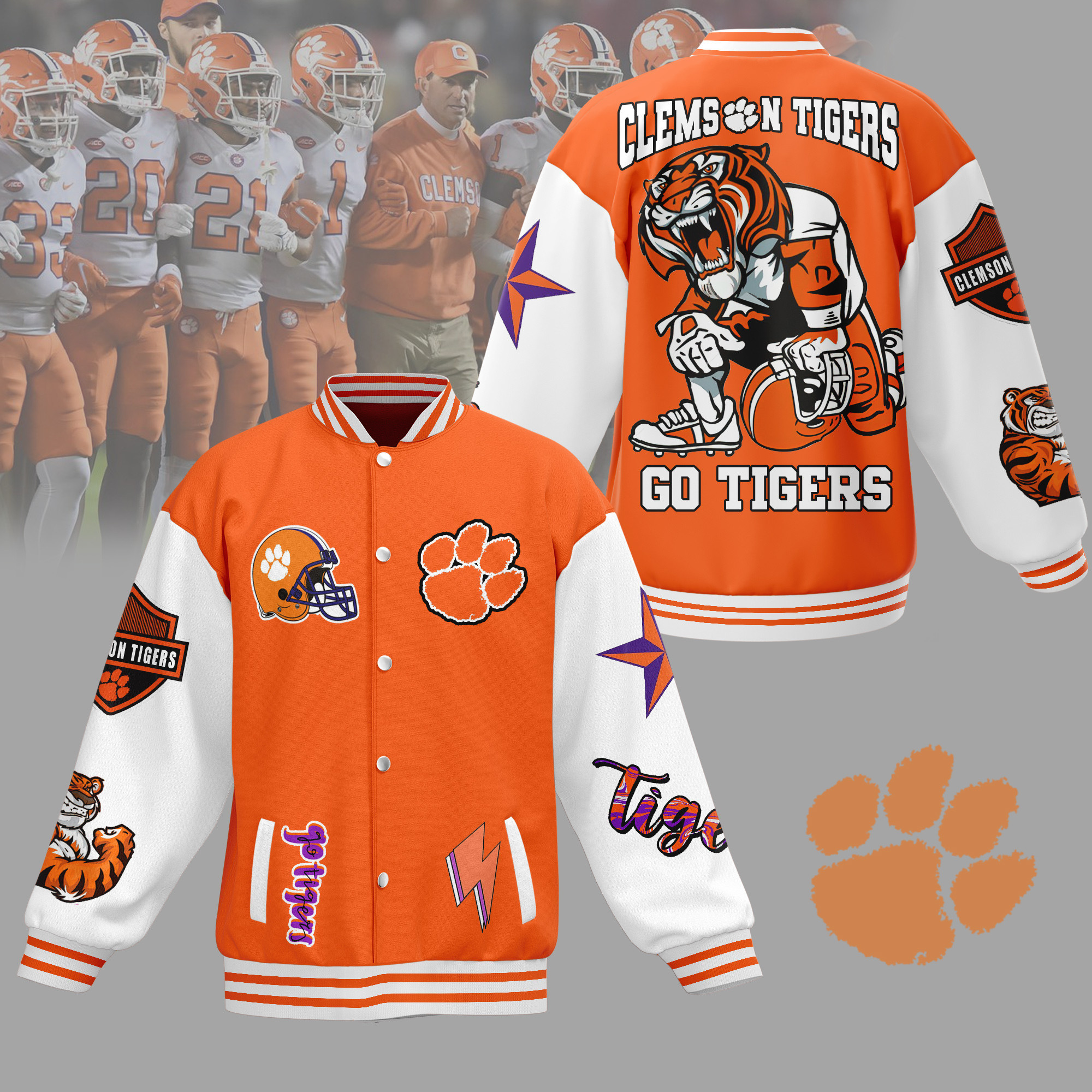 comfimerch clemson tigers ncaa new bomber baseball jacket for fan tgo7i