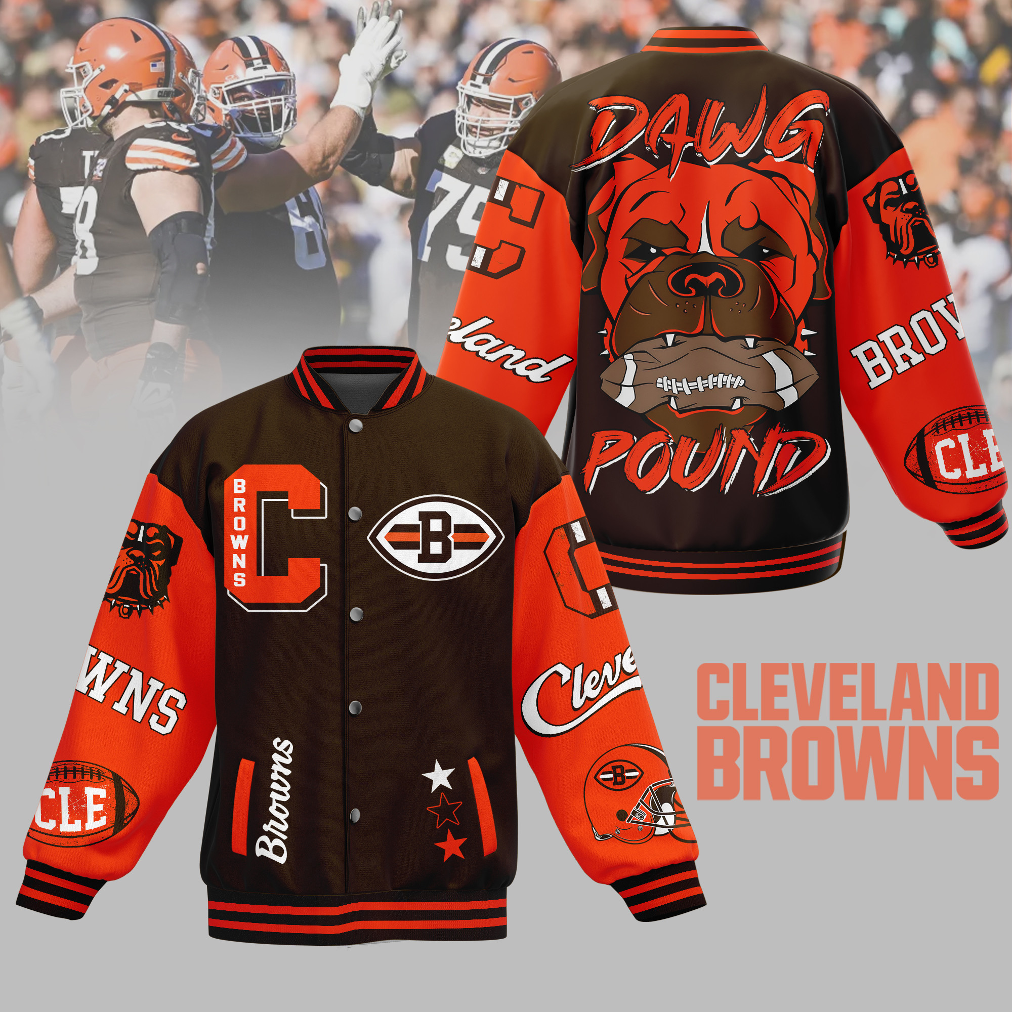 comfimerch cleveland browns nfl new bomber baseball jacket for fan 2qn4d