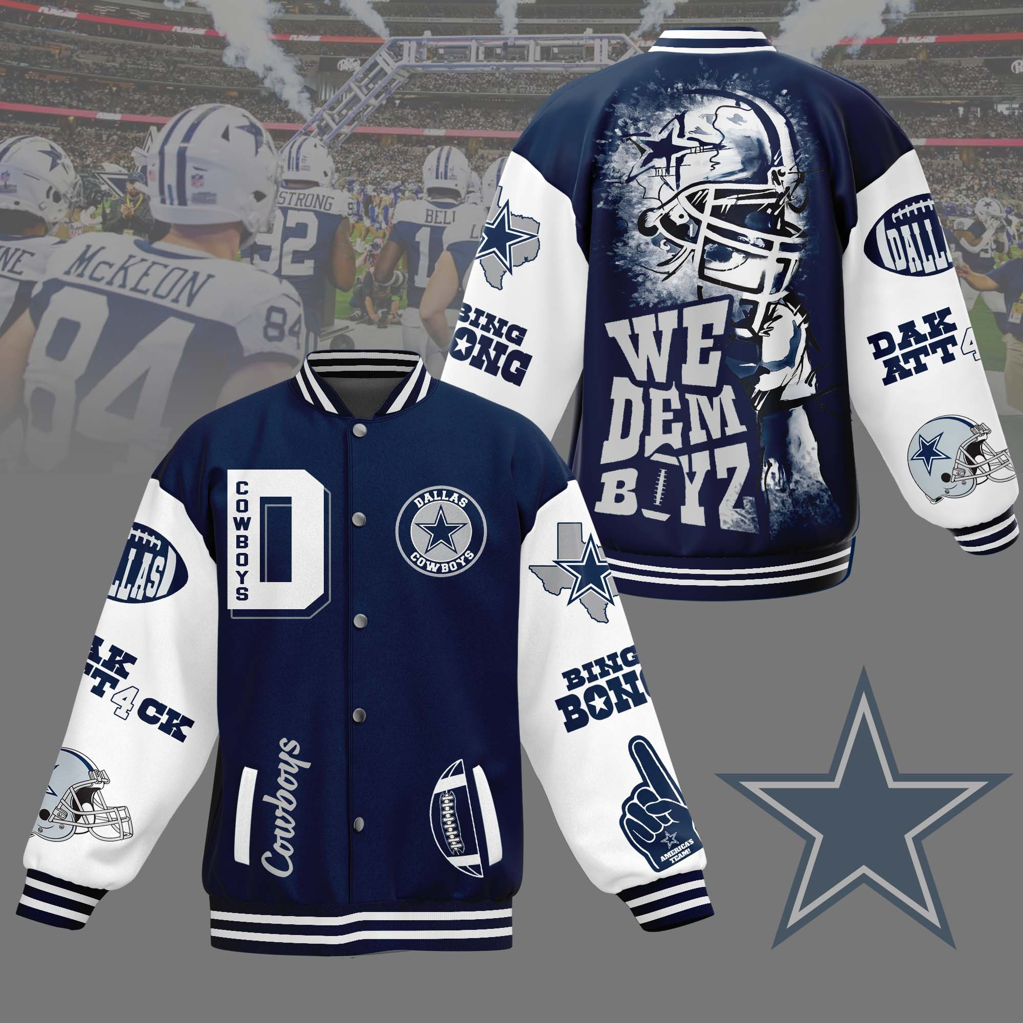 comfimerch dallas cowboys nfl new bomber baseball jacket for fan 8av2m