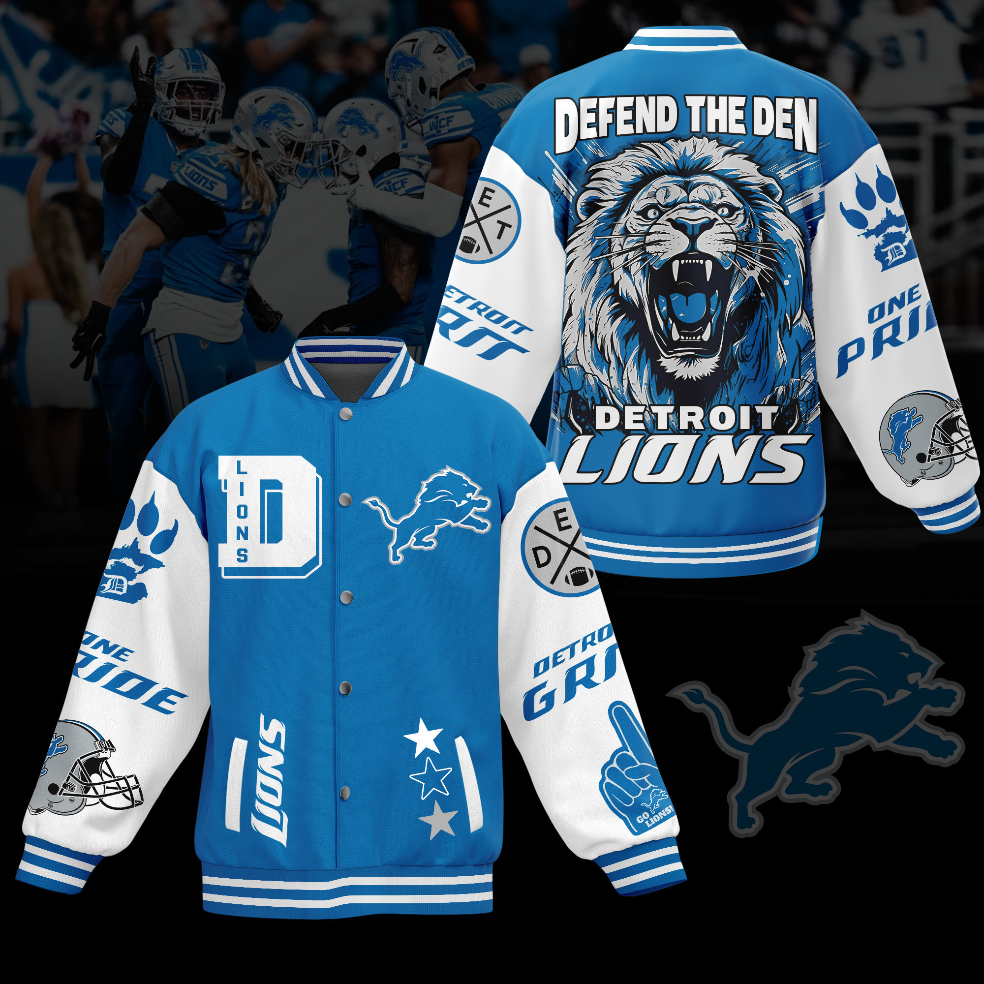 comfimerch detroit lions nfl new bomber baseball jacket for fan 23nl4