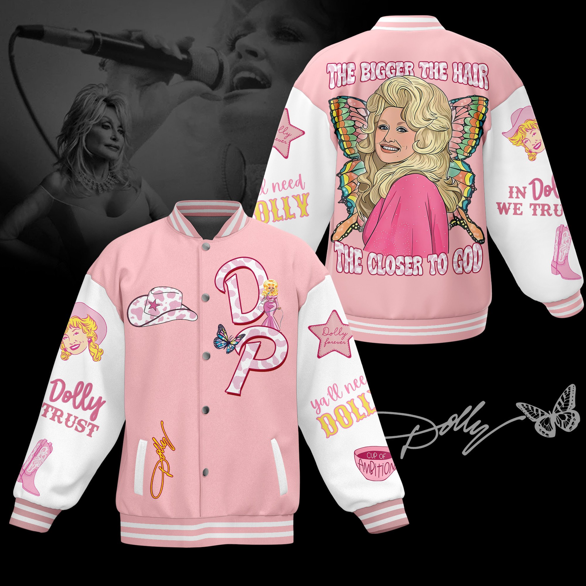 comfimerch dolly parton new bomber baseball jacket for fan x95po