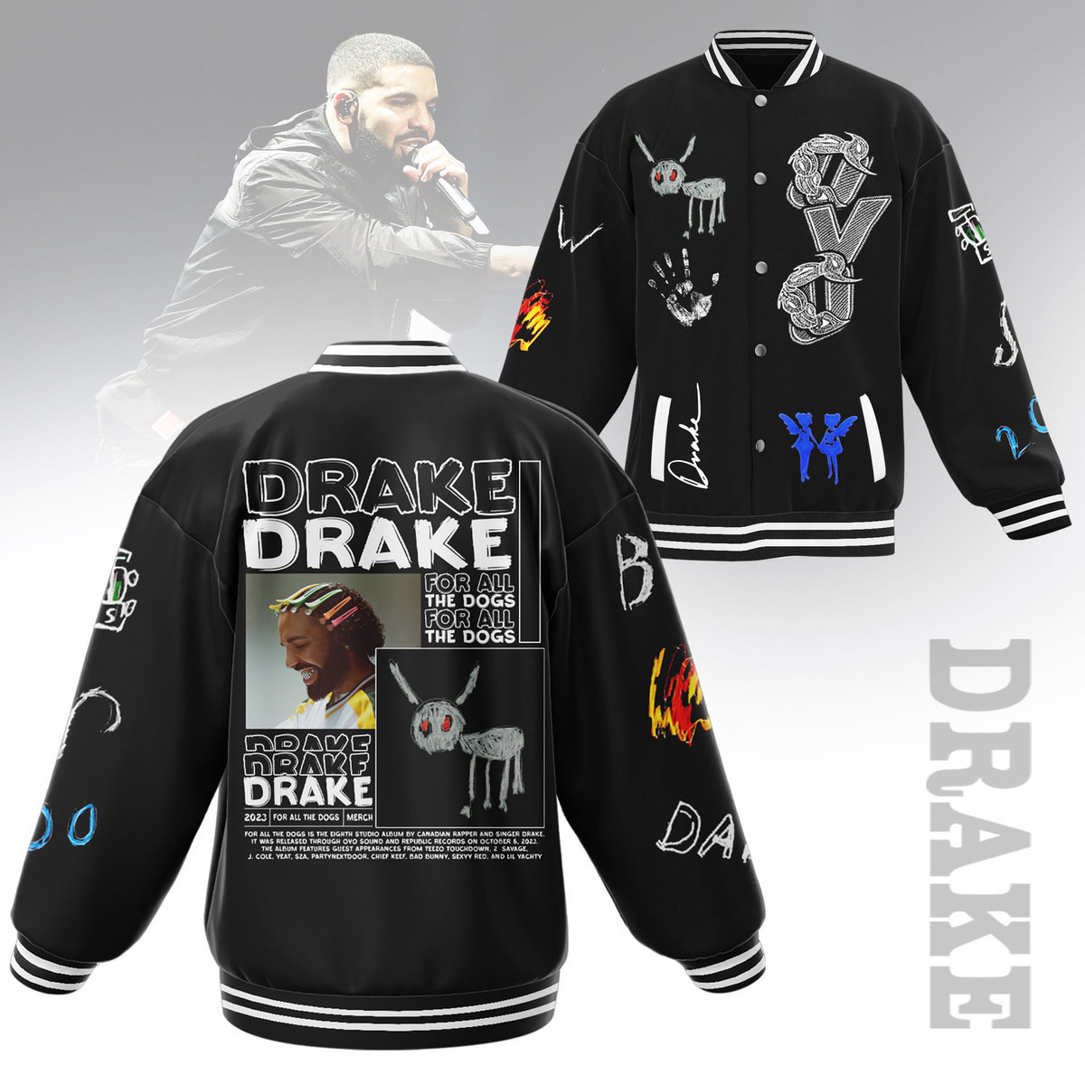 comfimerch drake new bomber baseball jacket for fan avvrf