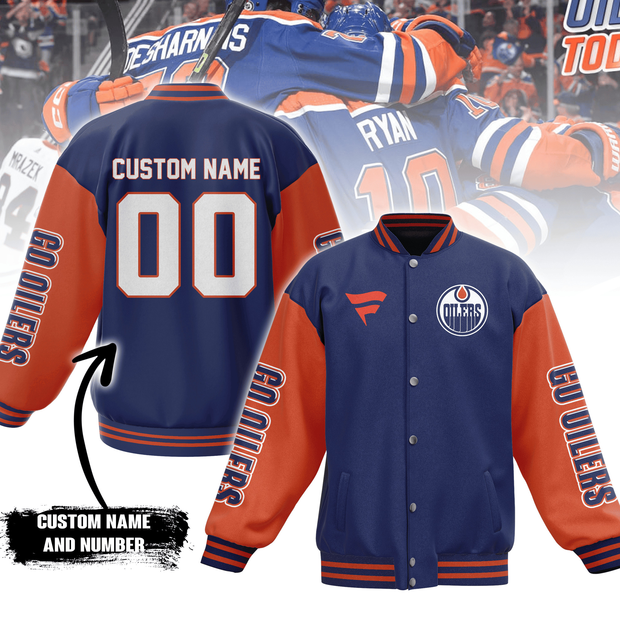 comfimerch edmonton oilers nhl new bomber baseball jacket for fan mrvgg