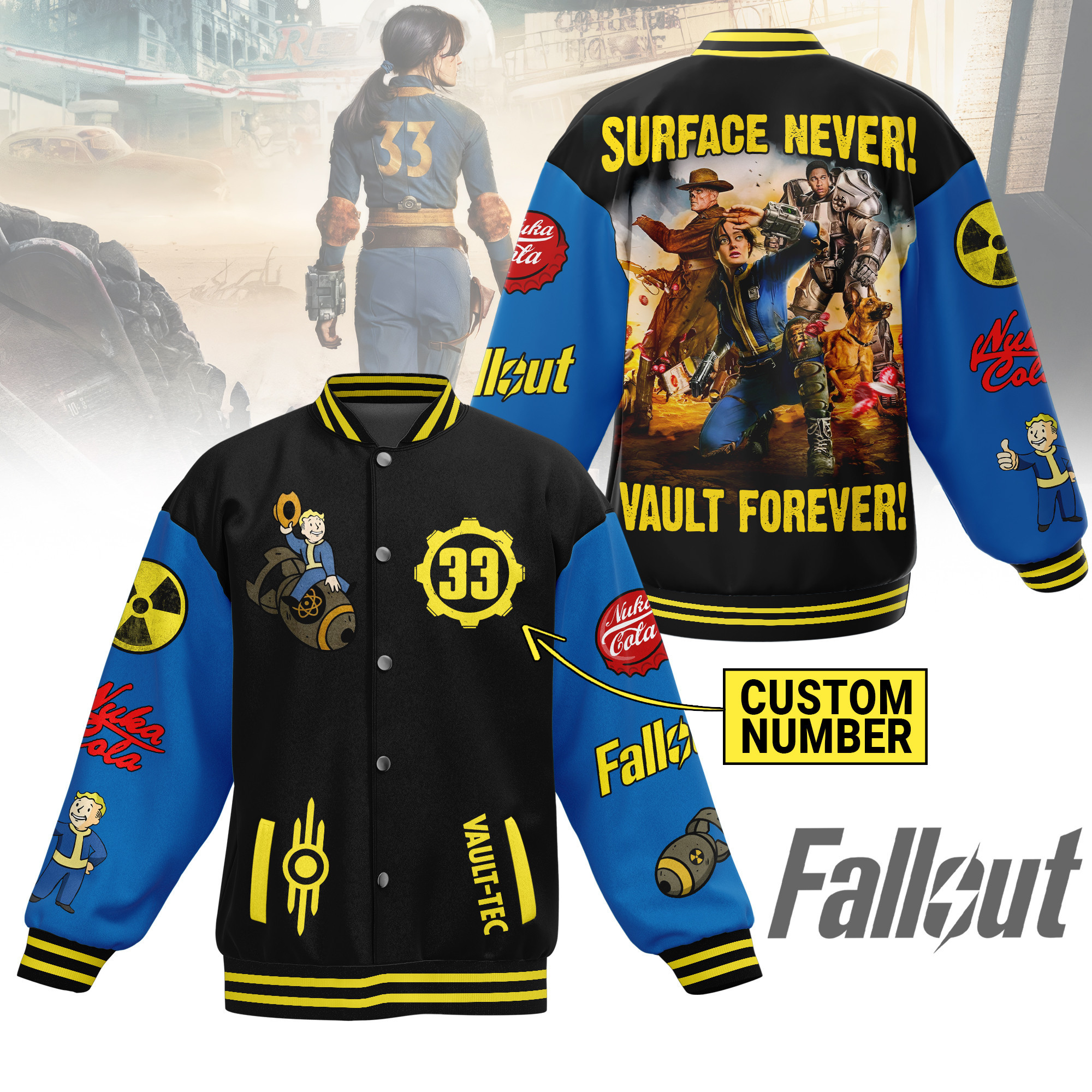 comfimerch fallout new bomber baseball jacket for fan srgq8