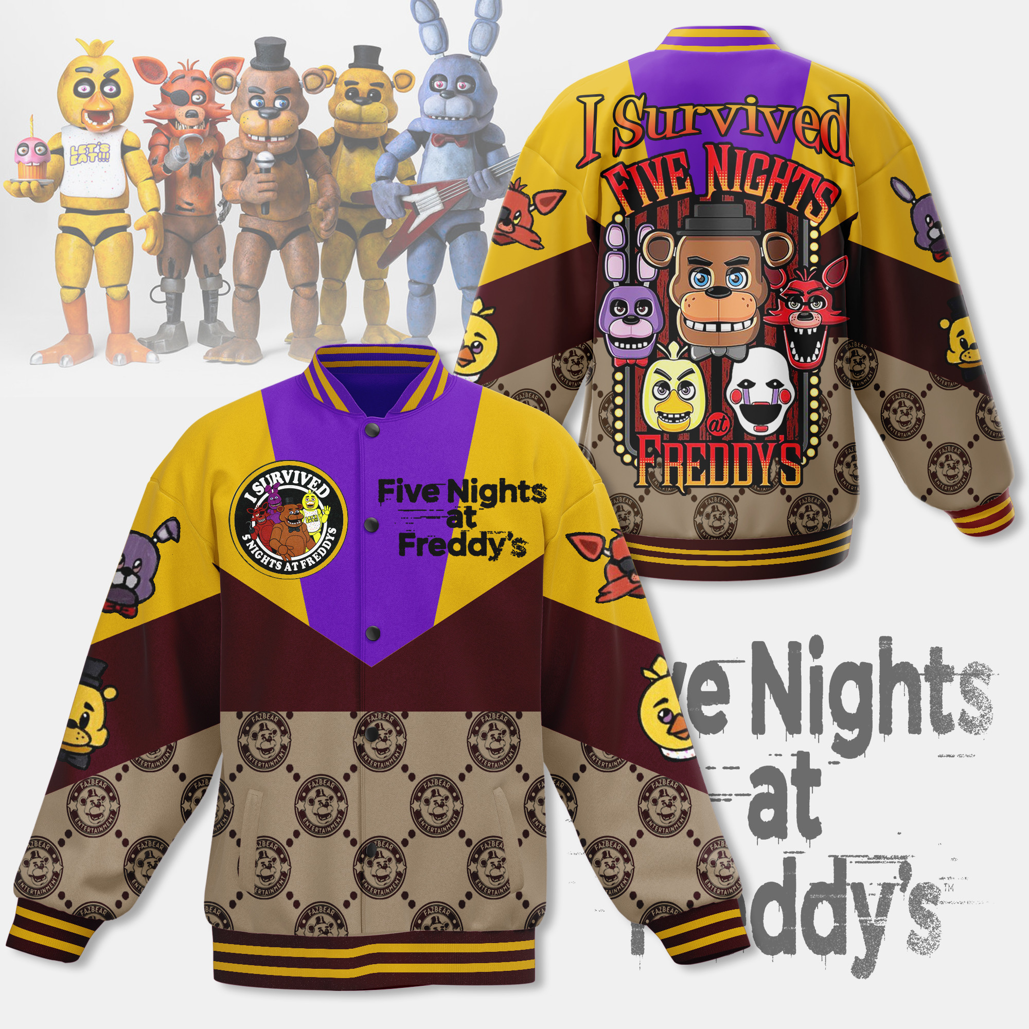 comfimerch five nights at freddys new bomber baseball jacket for fan 9eqka