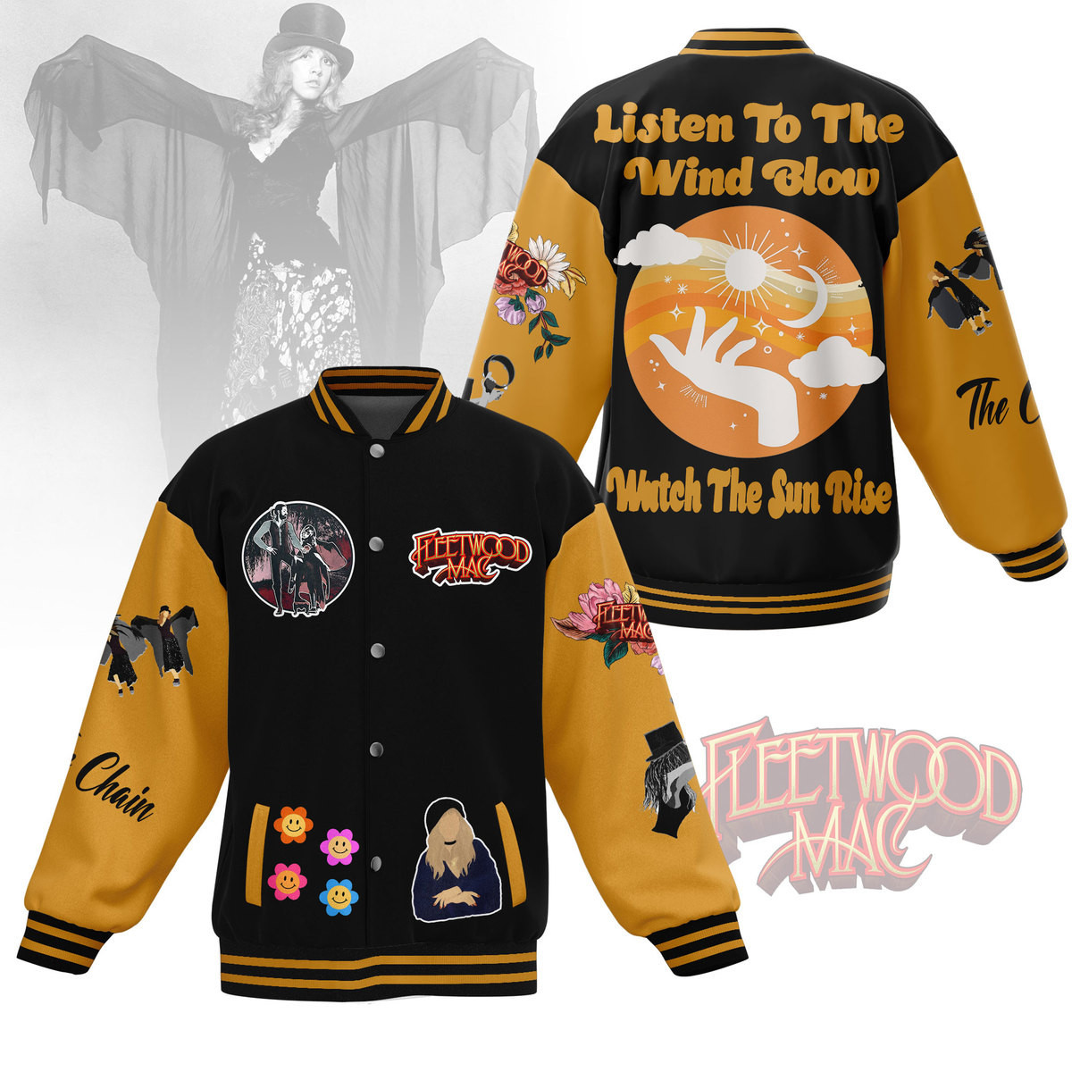 comfimerch fleetwood mac new bomber baseball jacket for fan ale9v