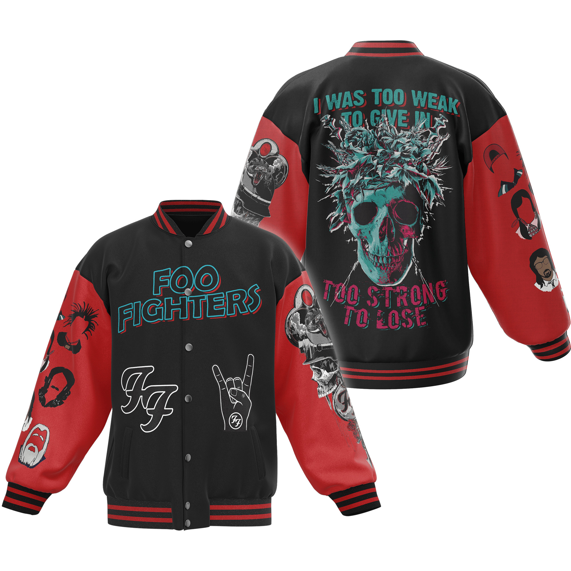 comfimerch foo fighters new bomber baseball jacket for fan ntgjj