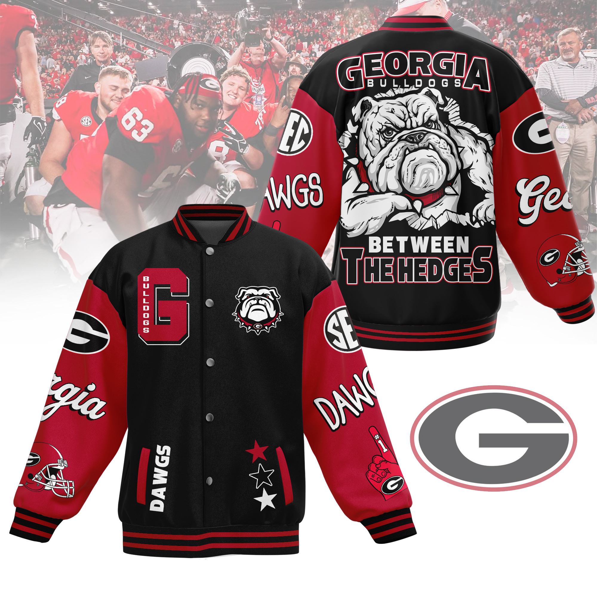 comfimerch georgia bulldogs ncaa new bomber baseball jacket for fan eshf5