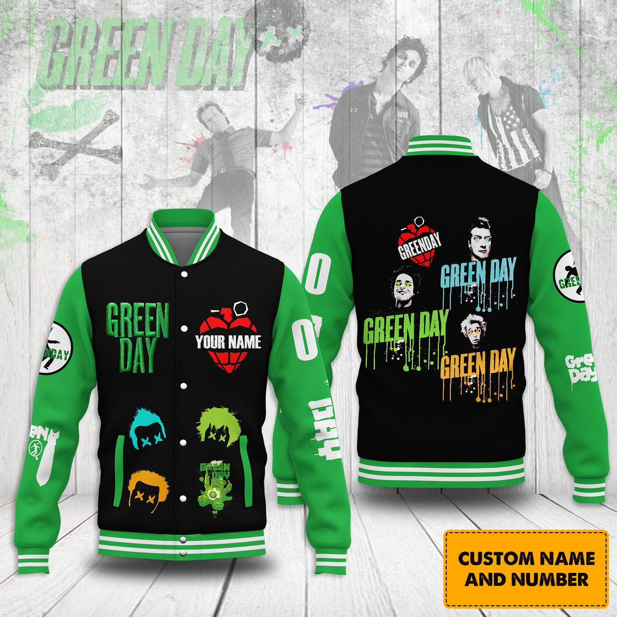 comfimerch green day new bomber baseball jacket for fan 0kq6r