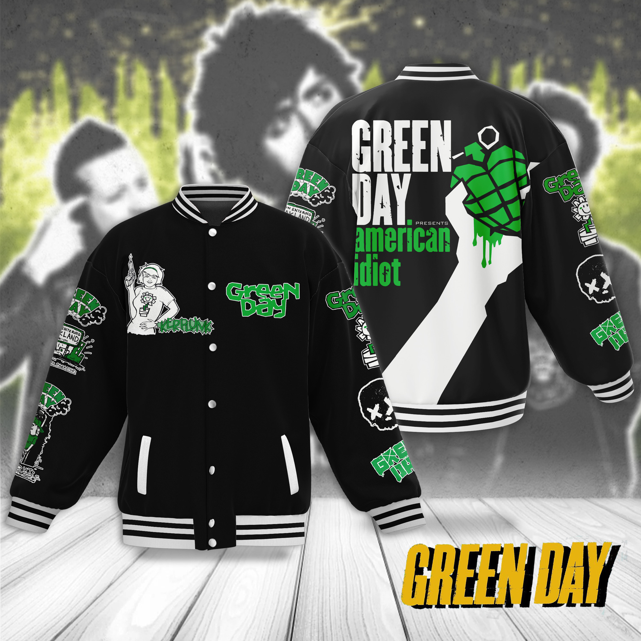 comfimerch green day new bomber baseball jacket for fan cw2an