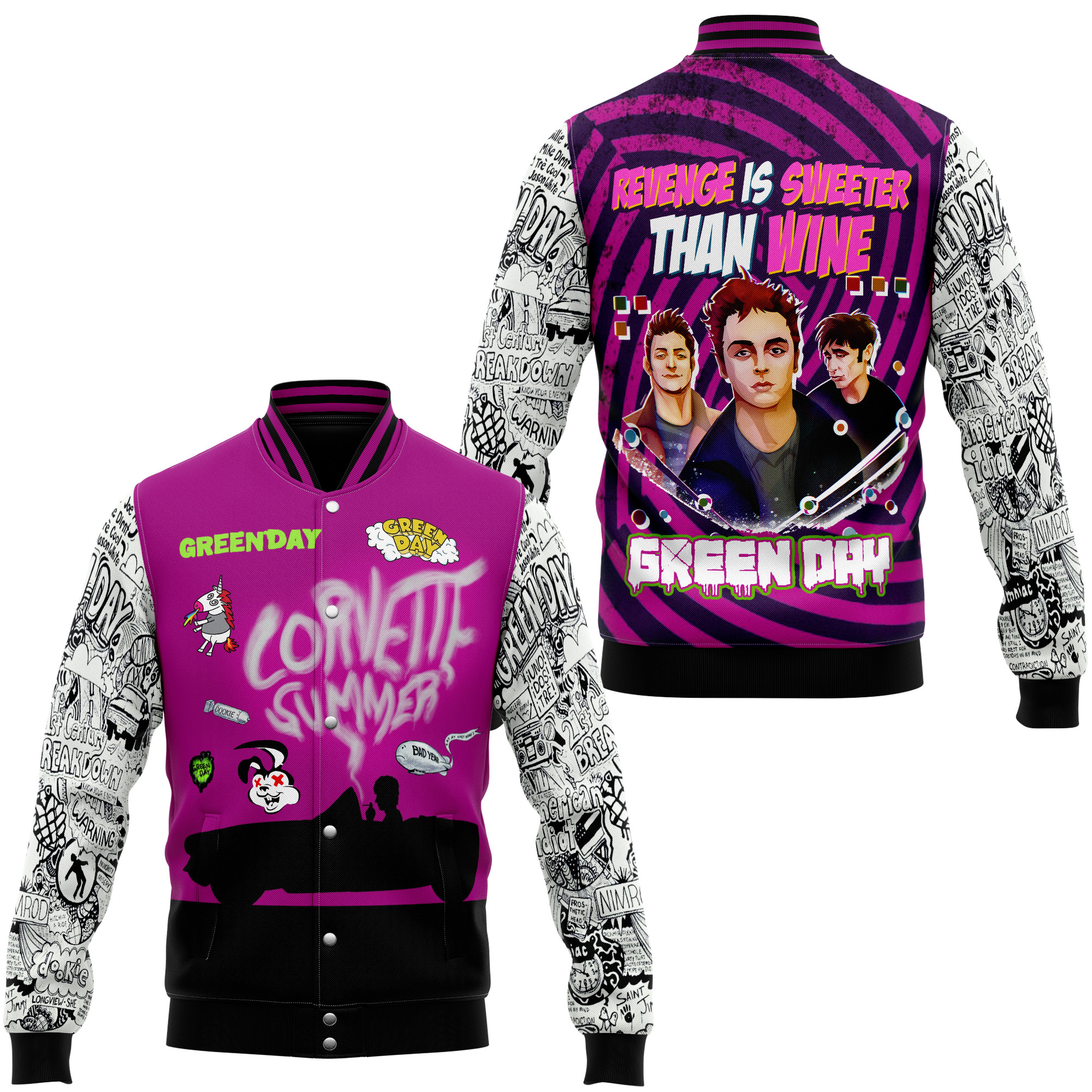 comfimerch green day new bomber baseball jacket for fan y4hyl