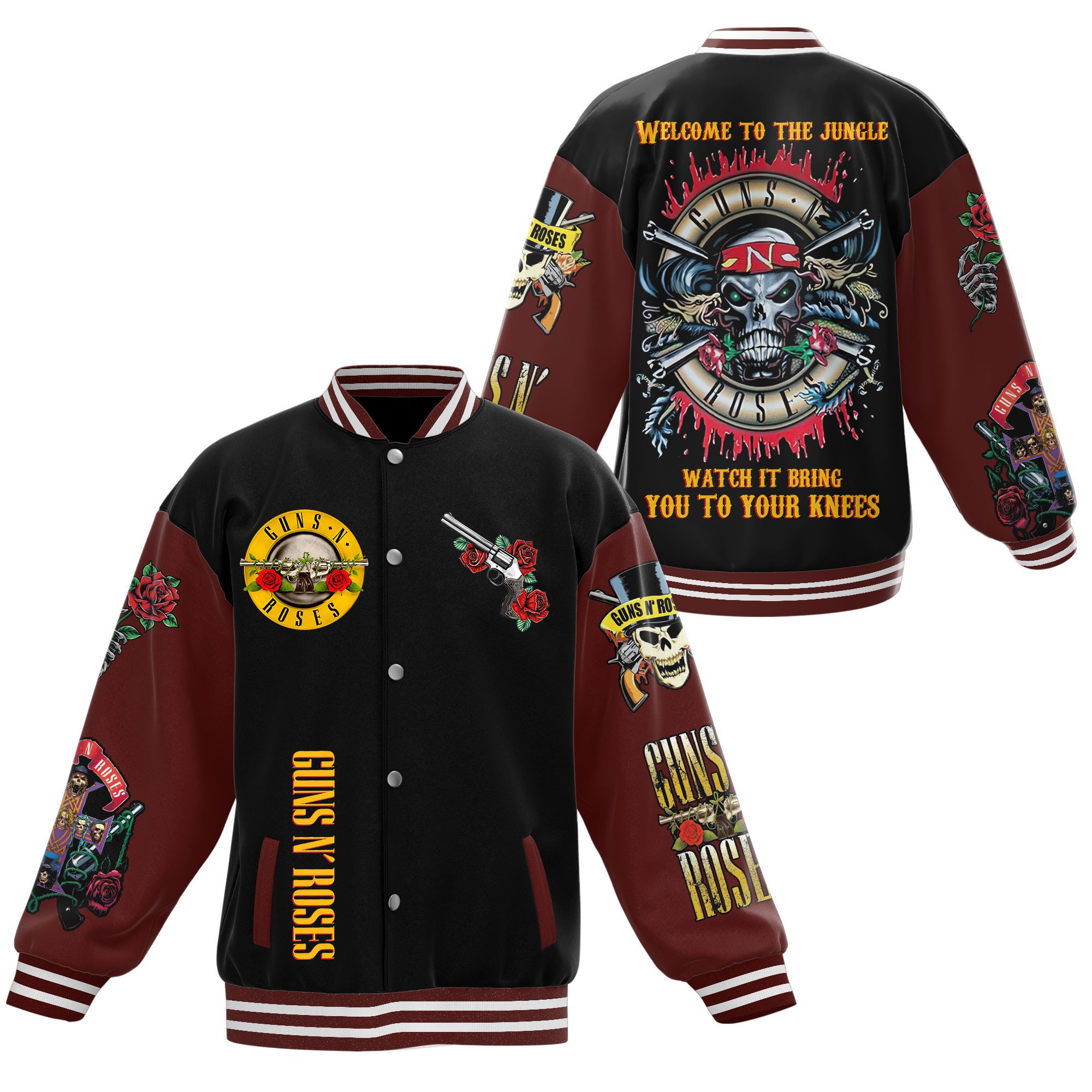 comfimerch guns n roses new bomber baseball jacket for fan paxng