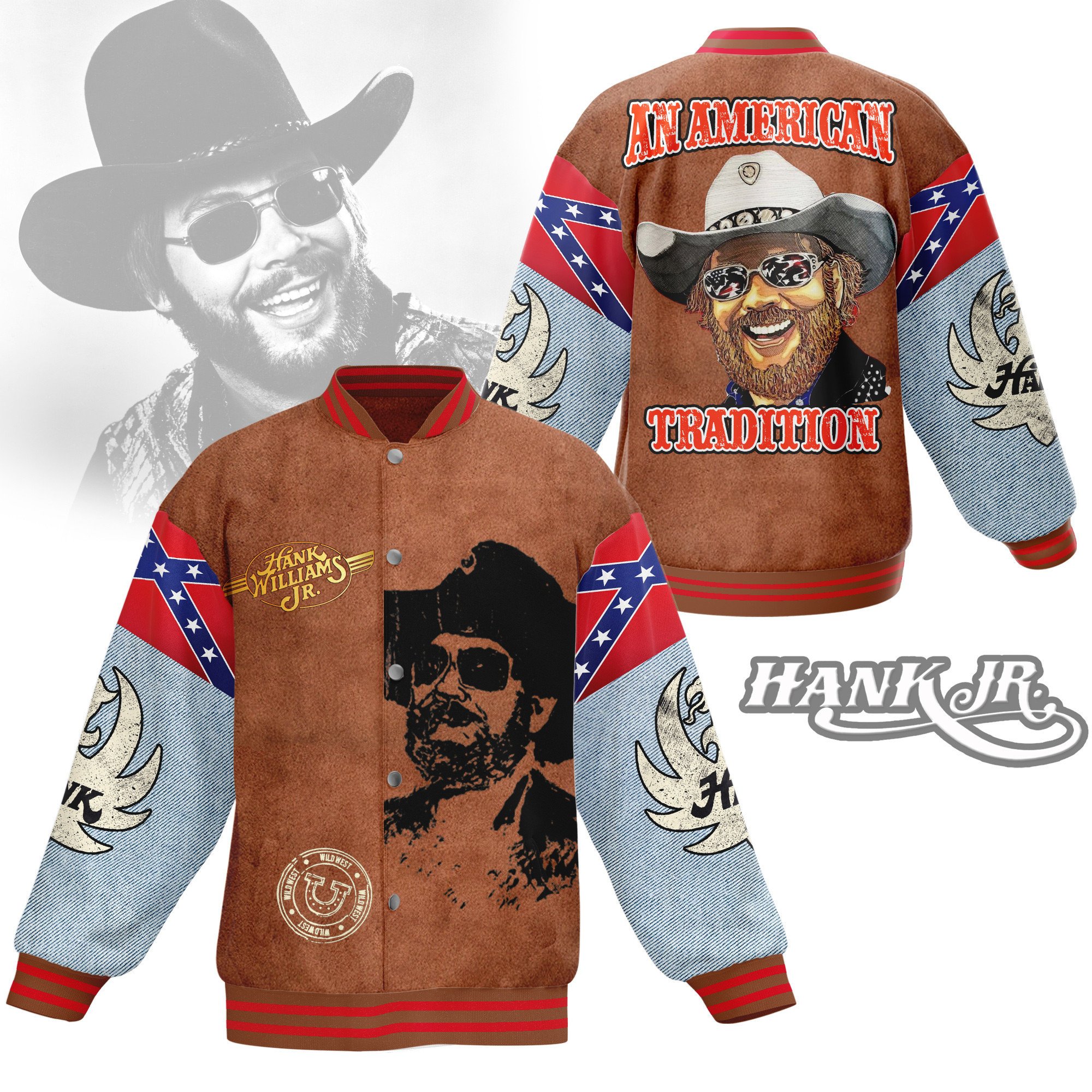 comfimerch hank williams jr new bomber baseball jacket for fan a6xic