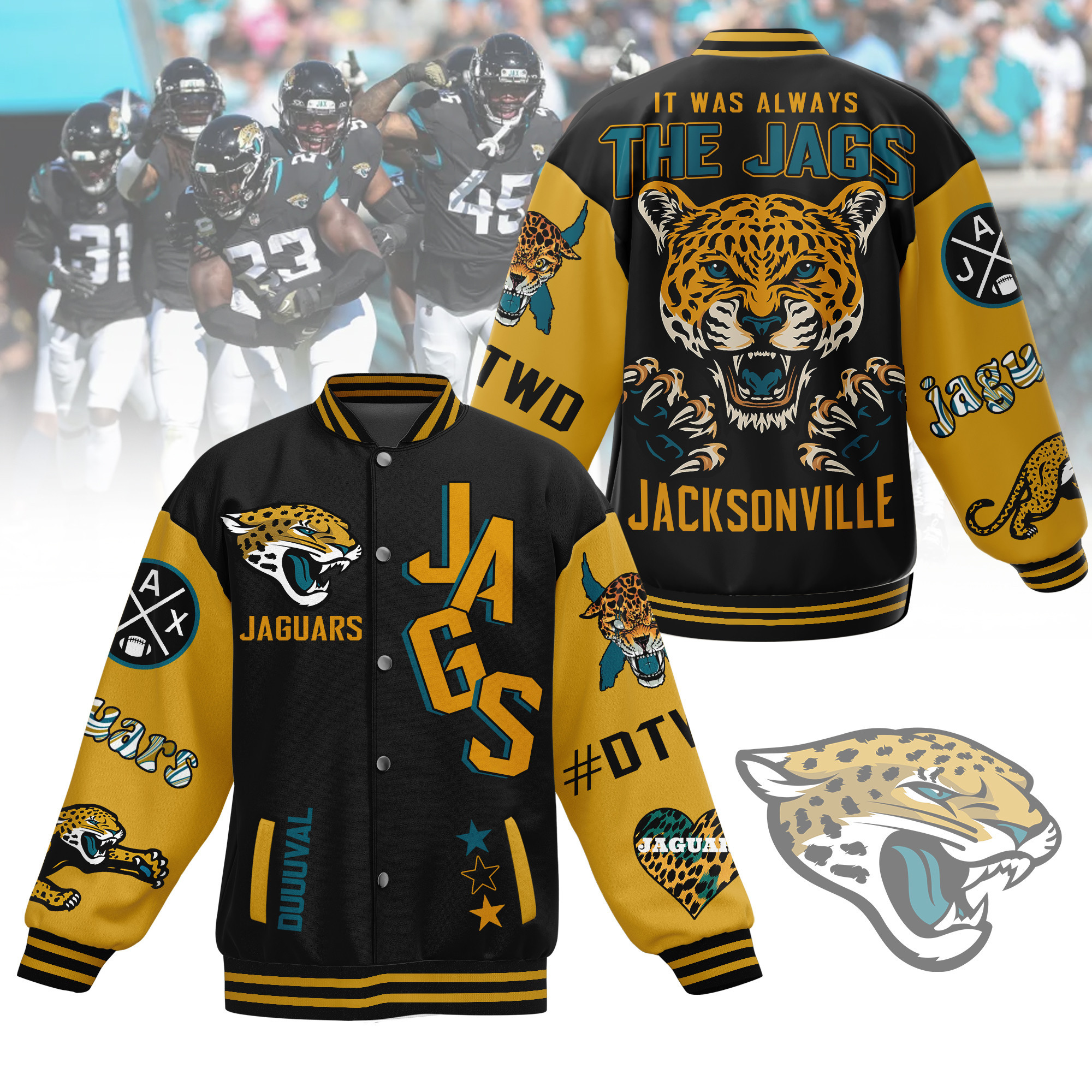 comfimerch jacksonville jaguars nfl new bomber baseball jacket for fan zq4st