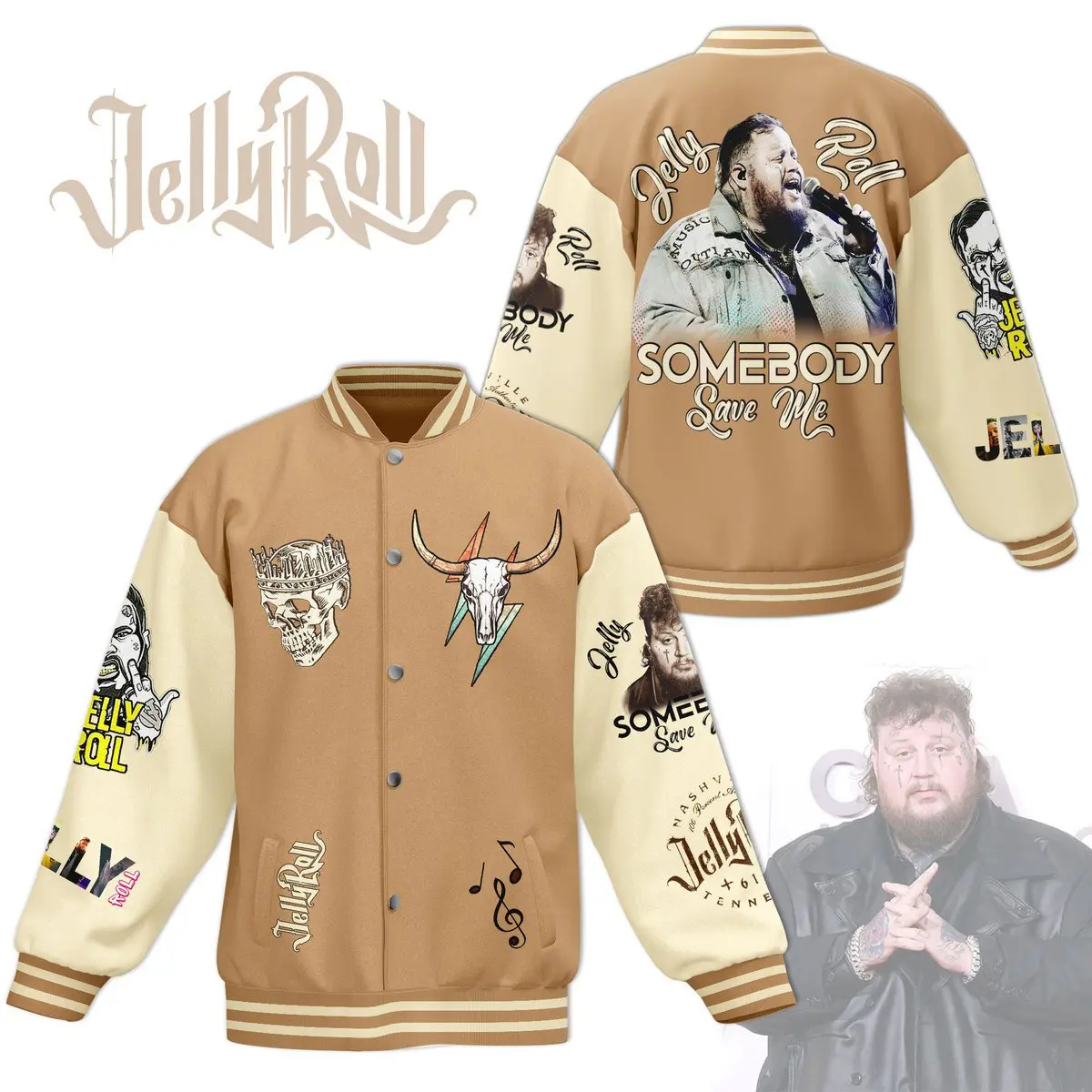 comfimerch jelly roll new bomber baseball jacket for fan l8moq