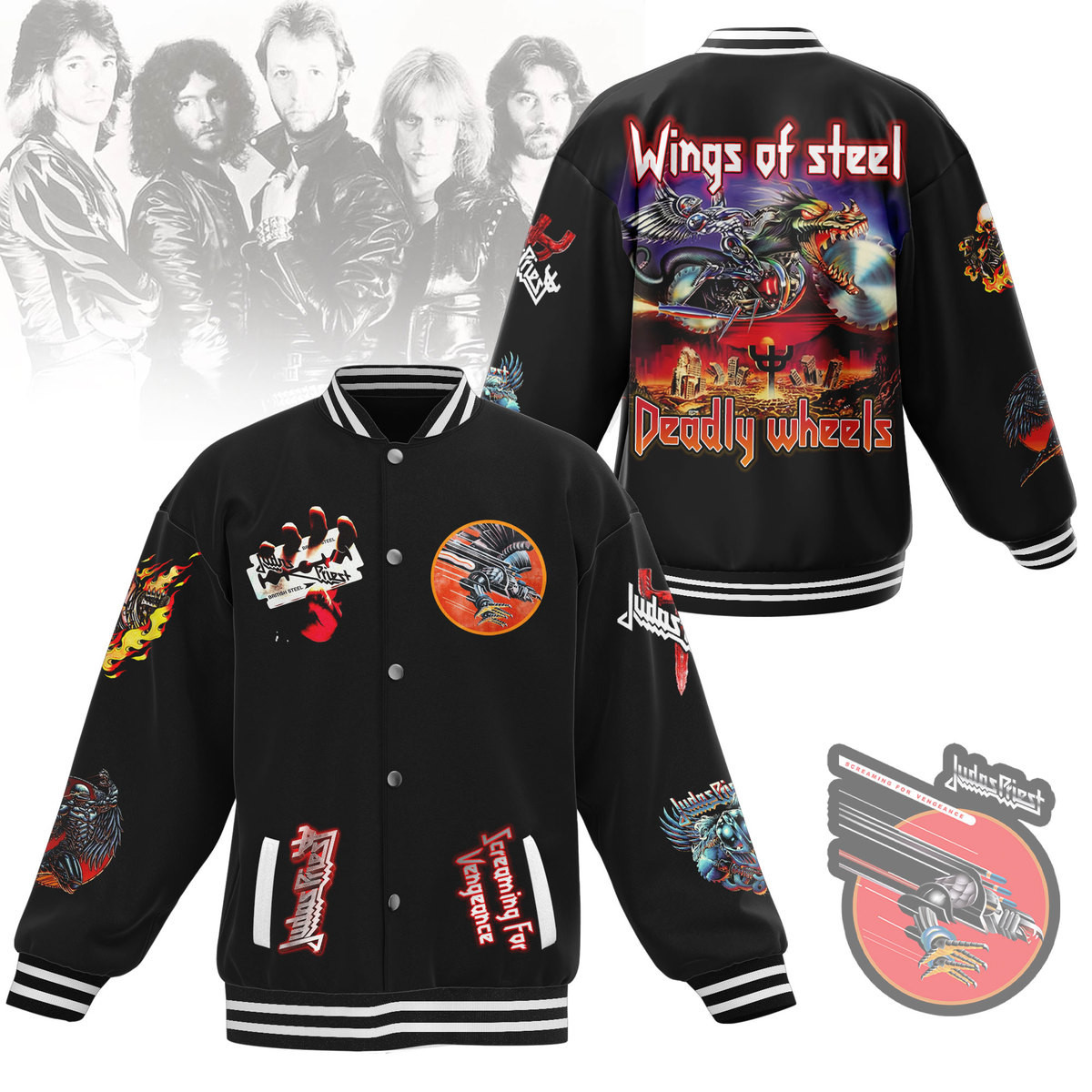 comfimerch judas priest new bomber baseball jacket for fan d0o5x