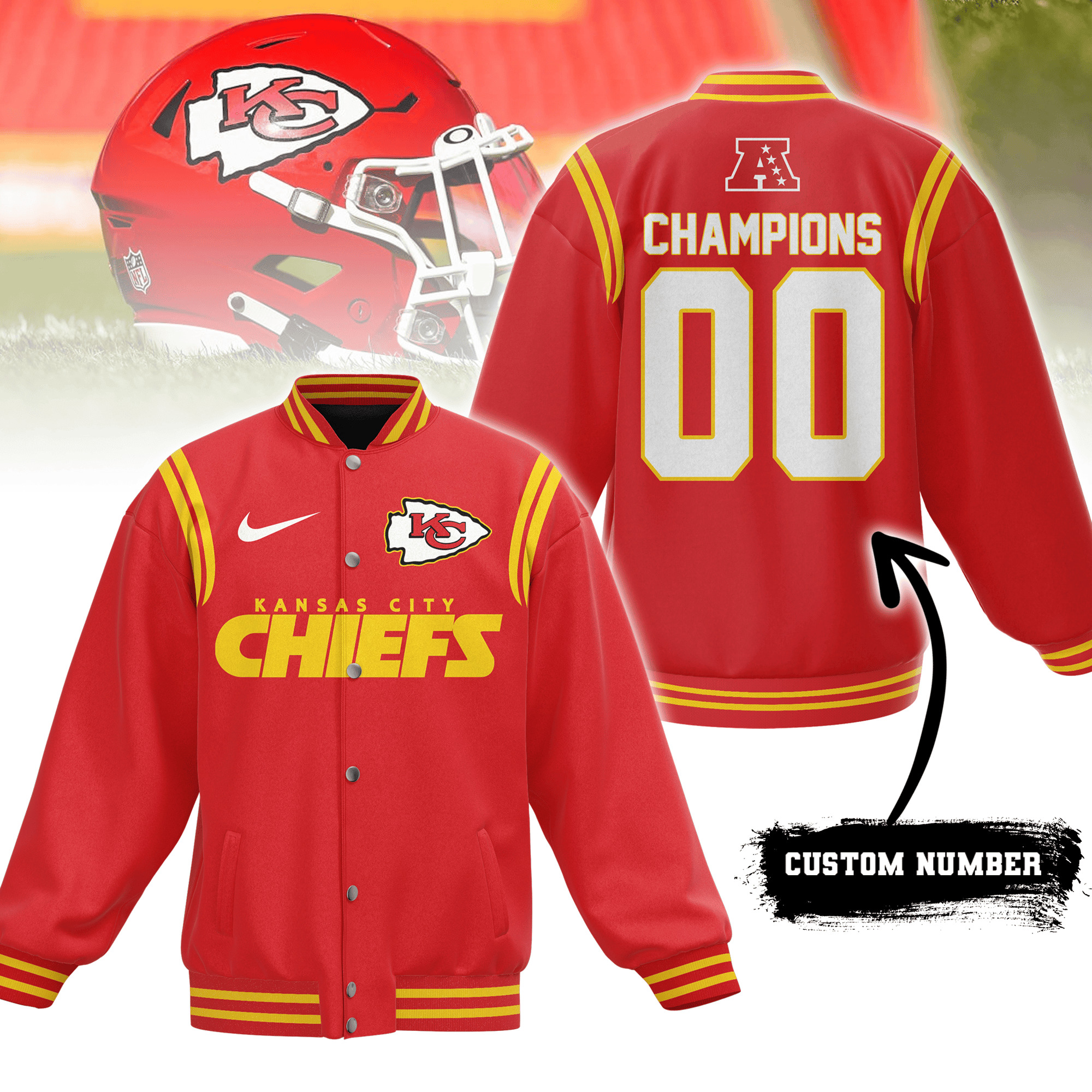 comfimerch kansas city chiefs nfl new bomber baseball jacket for fan kol4z