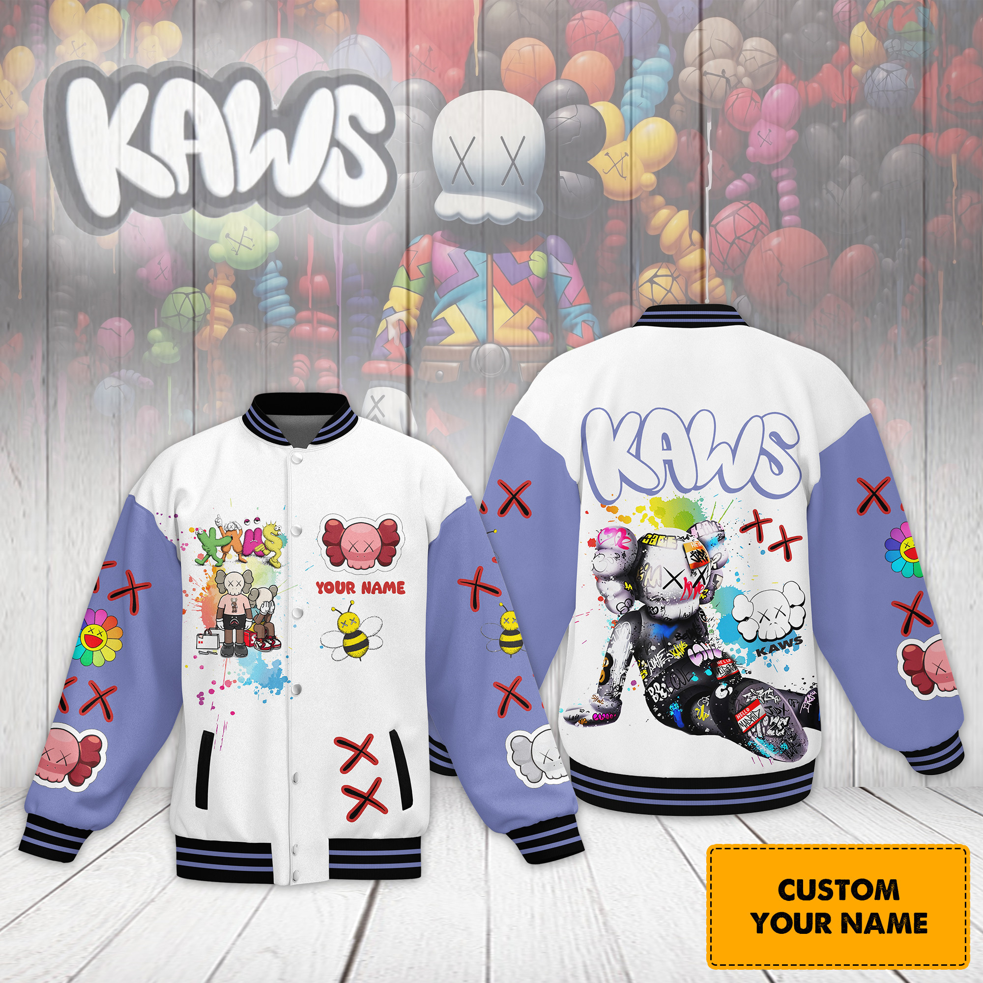 comfimerch kaws new bomber baseball jacket for fan bnu22