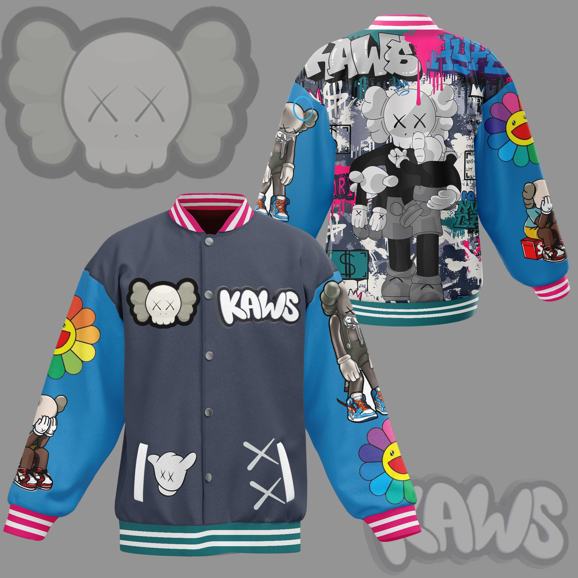 comfimerch kaws new bomber baseball jacket for fan zl5po