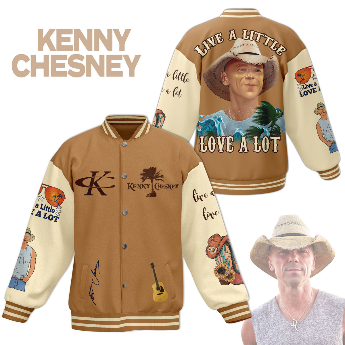 comfimerch kenny chesney new bomber baseball jacket for fan v6djf