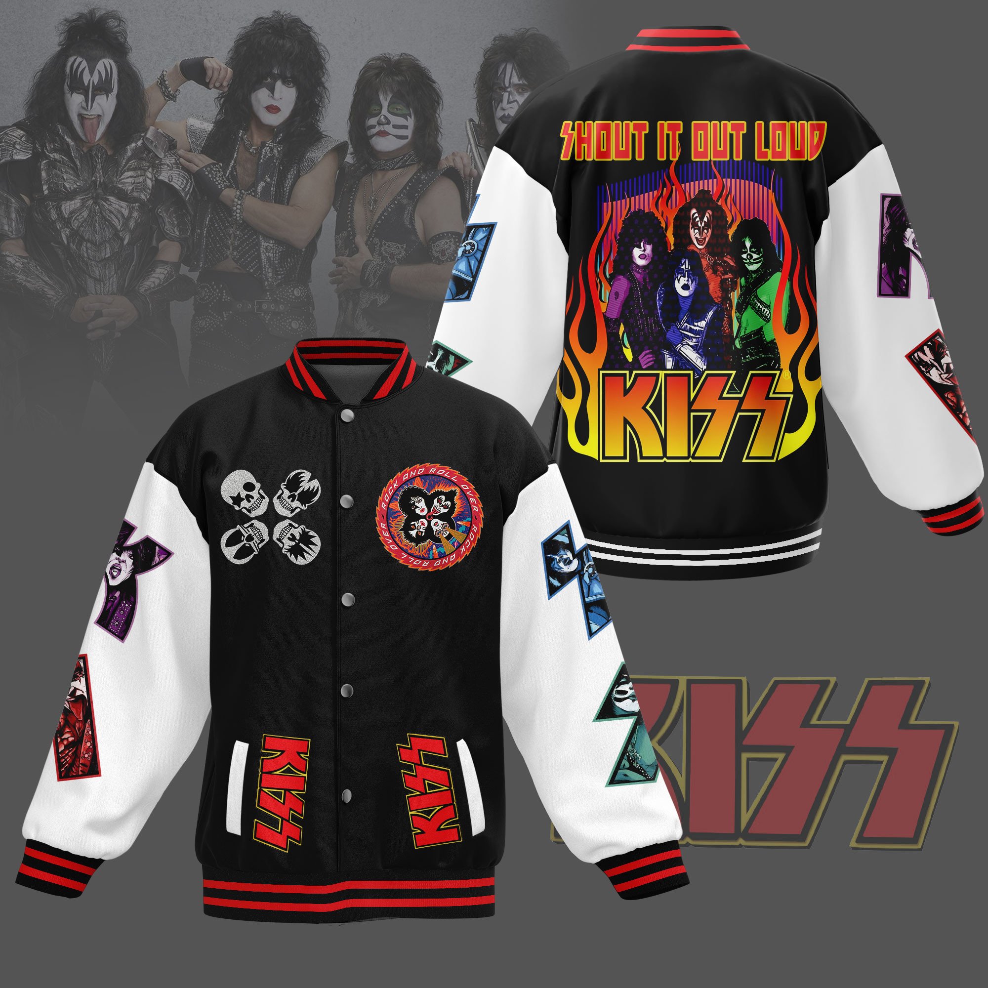 comfimerch kiss new bomber baseball jacket for fan dbd0f