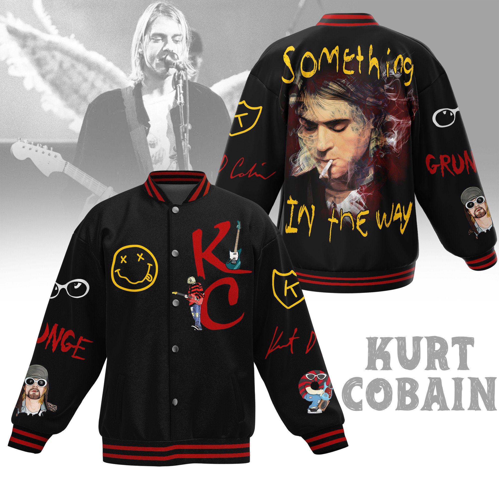 comfimerch kurt cobain new bomber baseball jacket for fan nftix