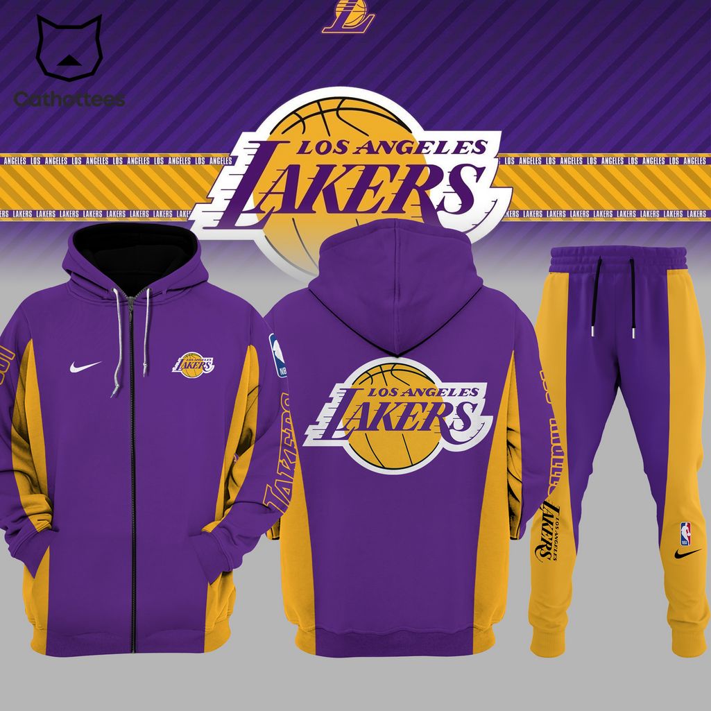 comfimerch los angeles lakers nba personalized combo hoodie and jogger for fans uihib