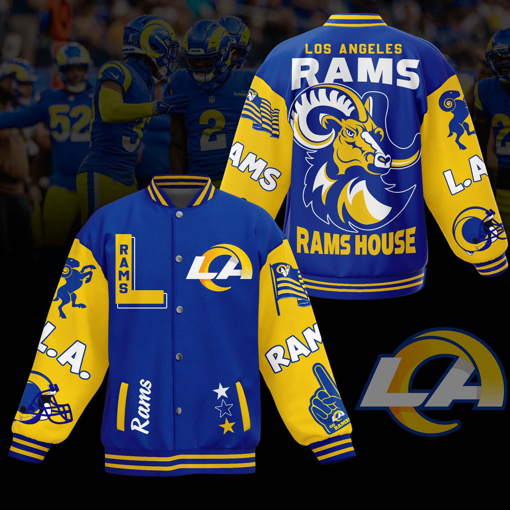 comfimerch los angeles rams nfl new bomber baseball jacket for fan 9ftzb