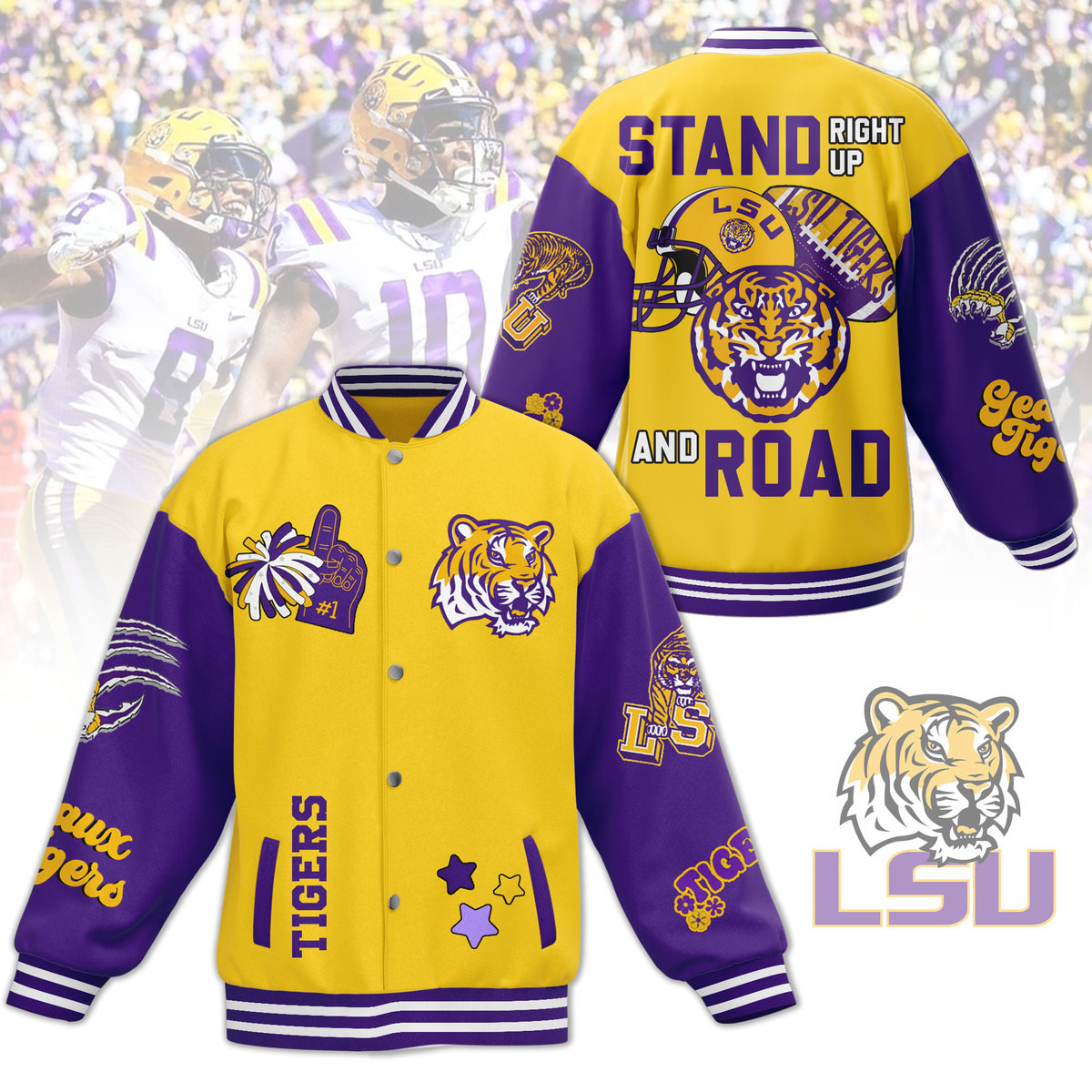 comfimerch lsu tigers ncaa new bomber baseball jacket for fan pcciy