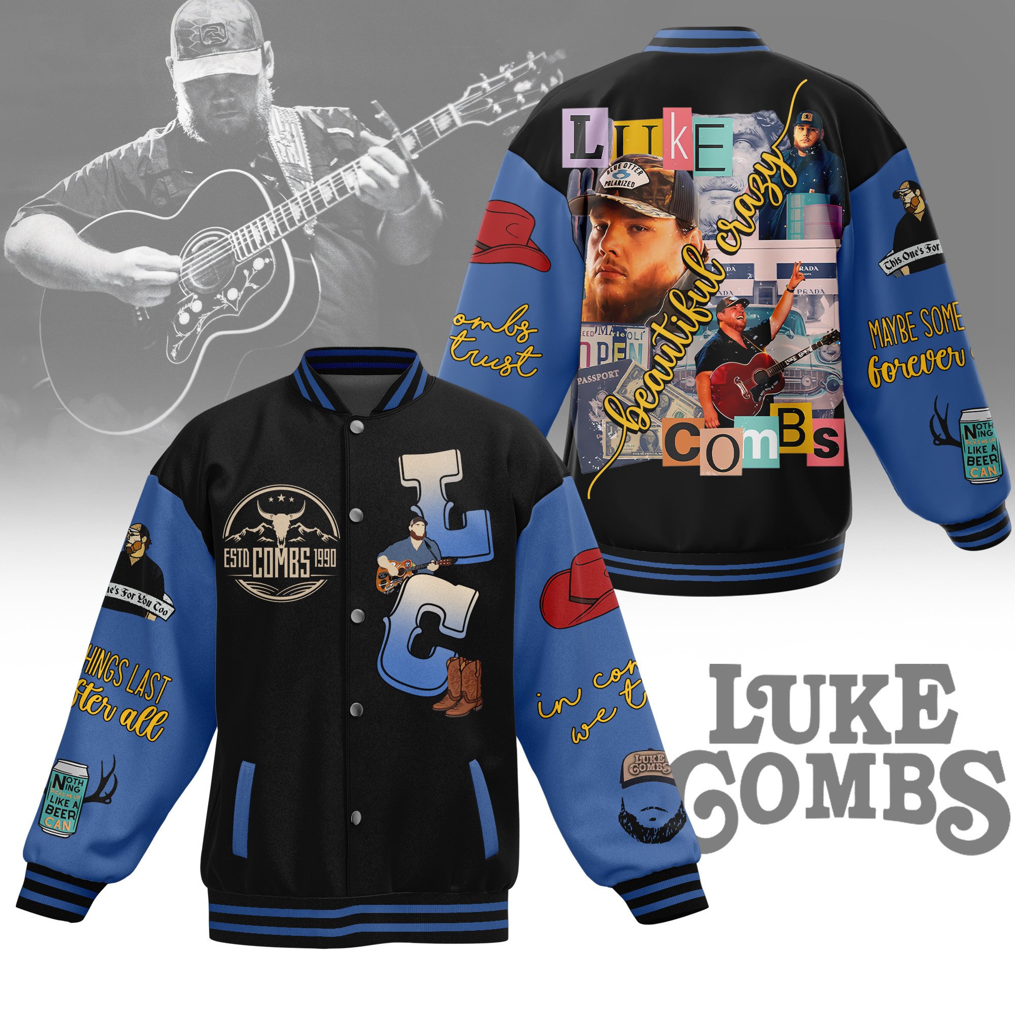 comfimerch luke combs new bomber baseball jacket for fan 6xl1u