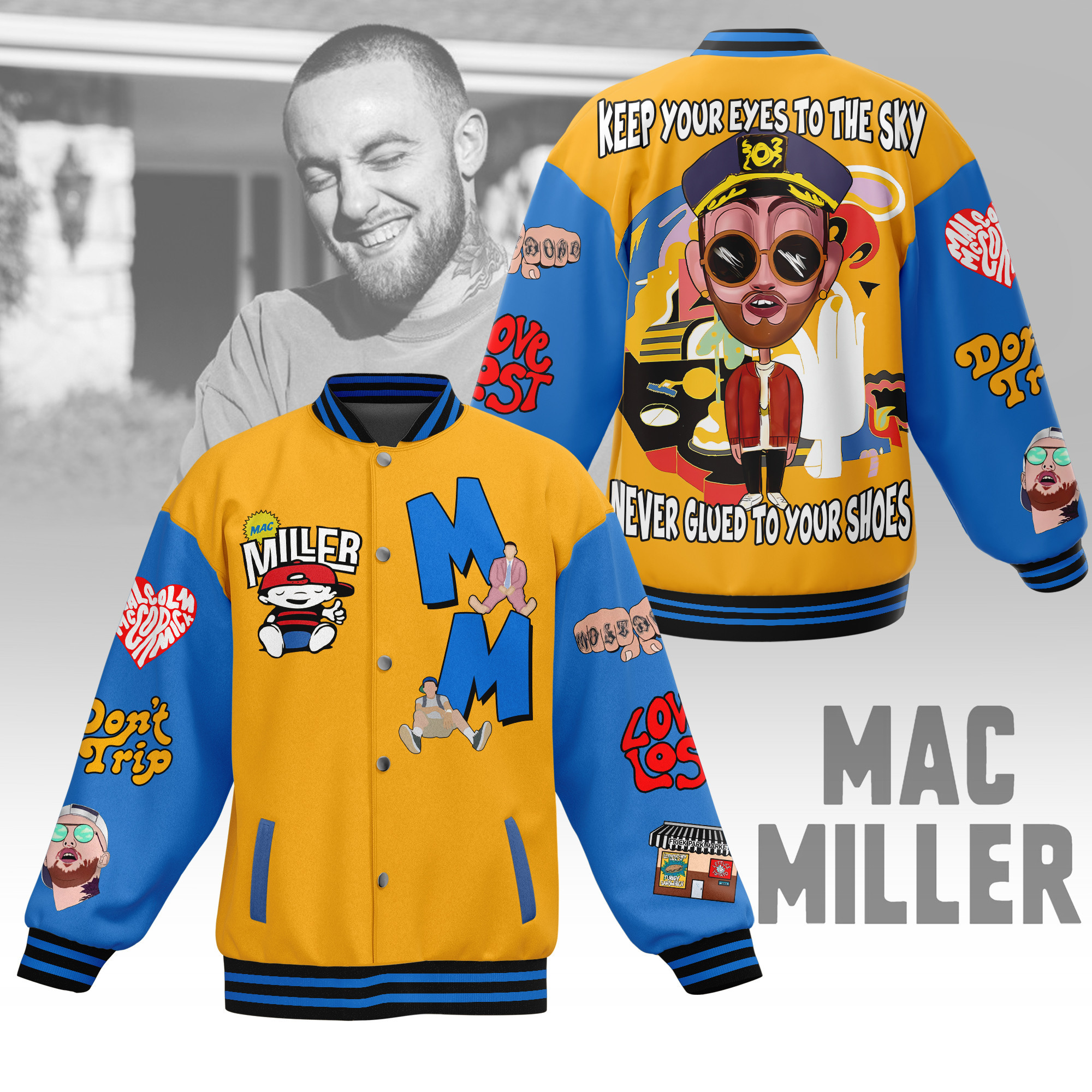 comfimerch mac miller new bomber baseball jacket for fan gkrzt