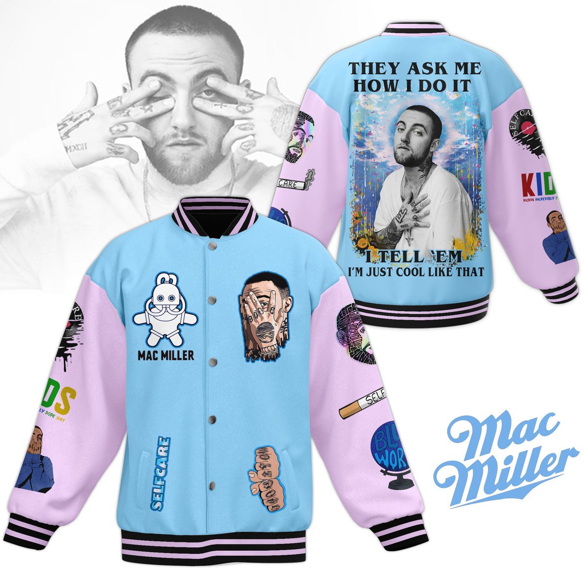 comfimerch mac miller new bomber baseball jacket for fan j74bo