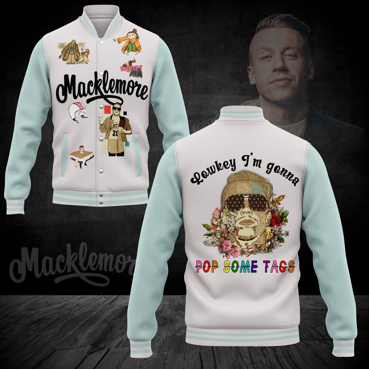 comfimerch macklemore new bomber baseball jacket for fan ftne0