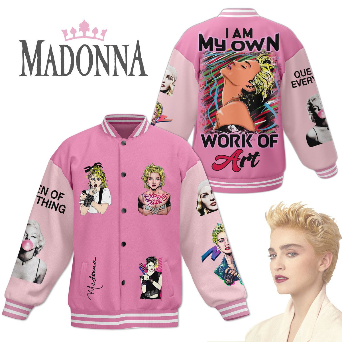 comfimerch madonna new bomber baseball jacket for fan 4iyhp