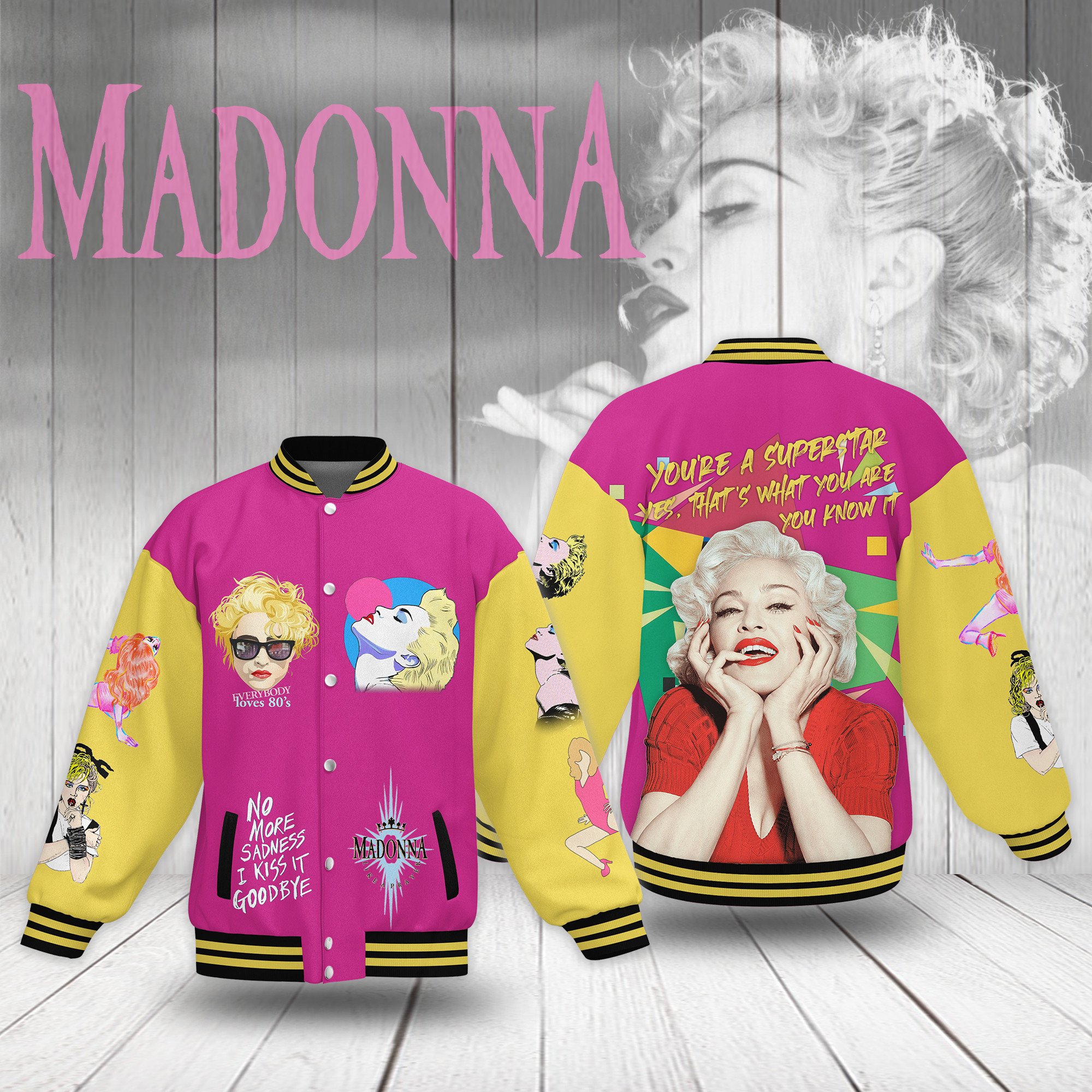 comfimerch madonna new bomber baseball jacket for fan hzyxu