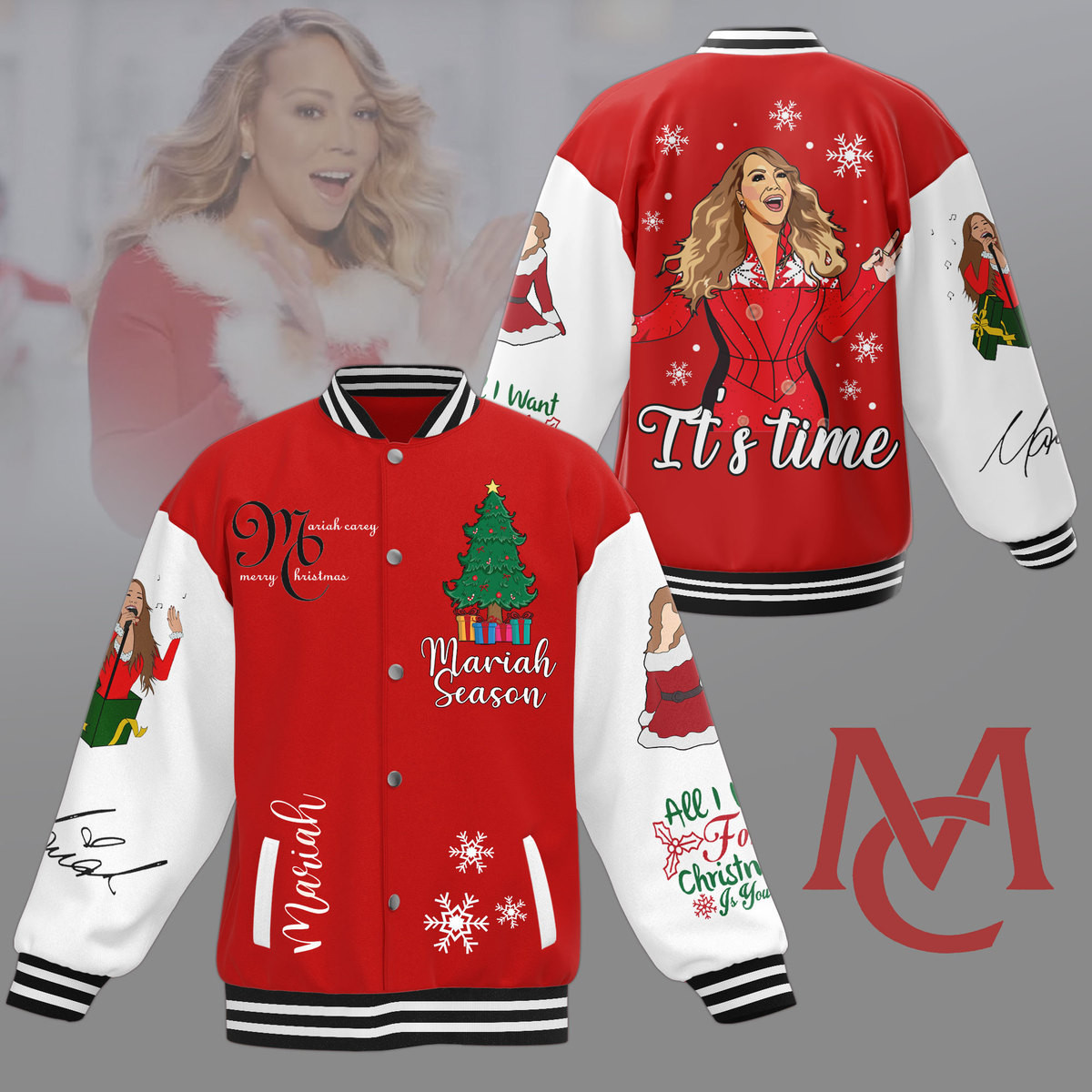 comfimerch mariah carey new bomber baseball jacket for fan k9o4q