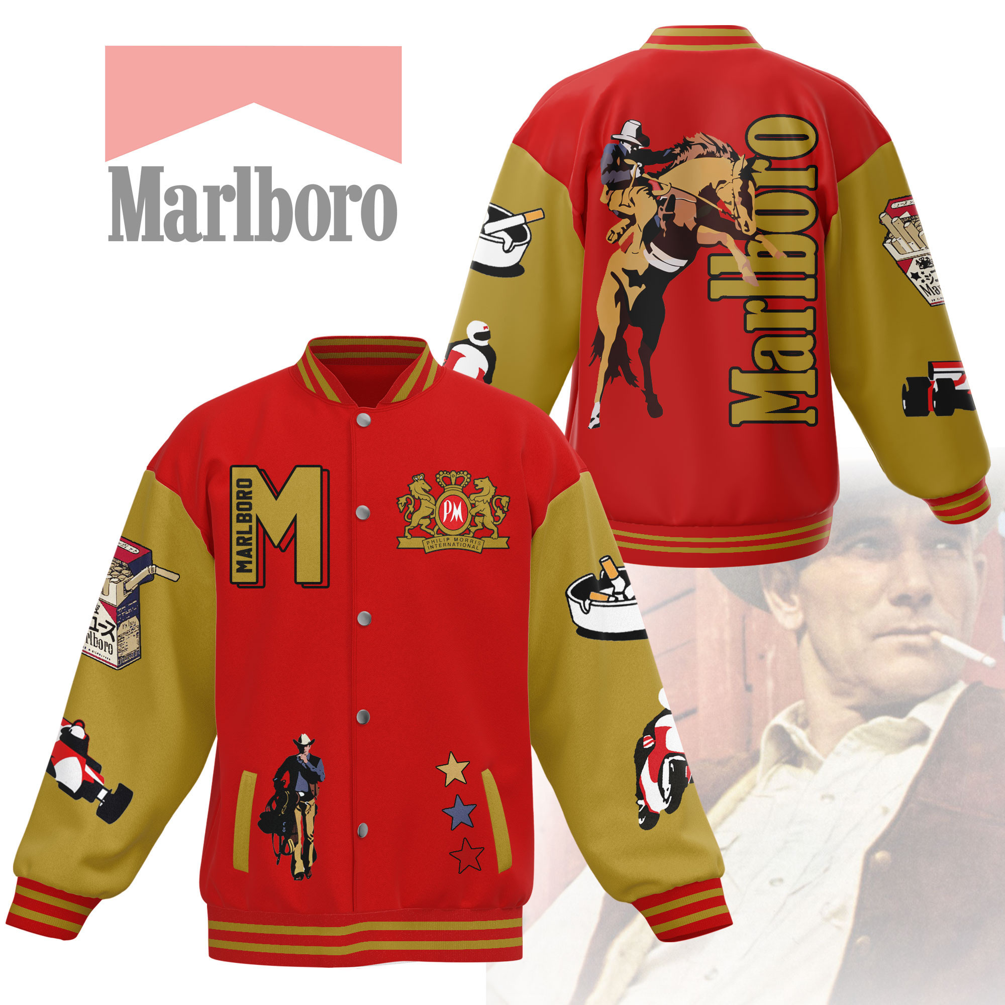 comfimerch marlboro new bomber baseball jacket for fan h4vjw