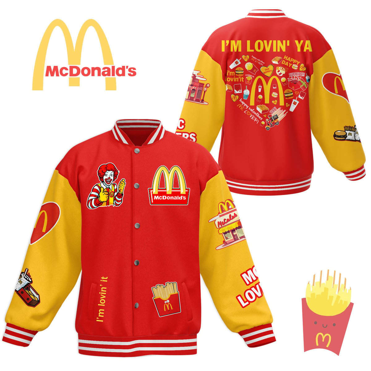 comfimerch mc donalds new bomber baseball jacket for fan doikw