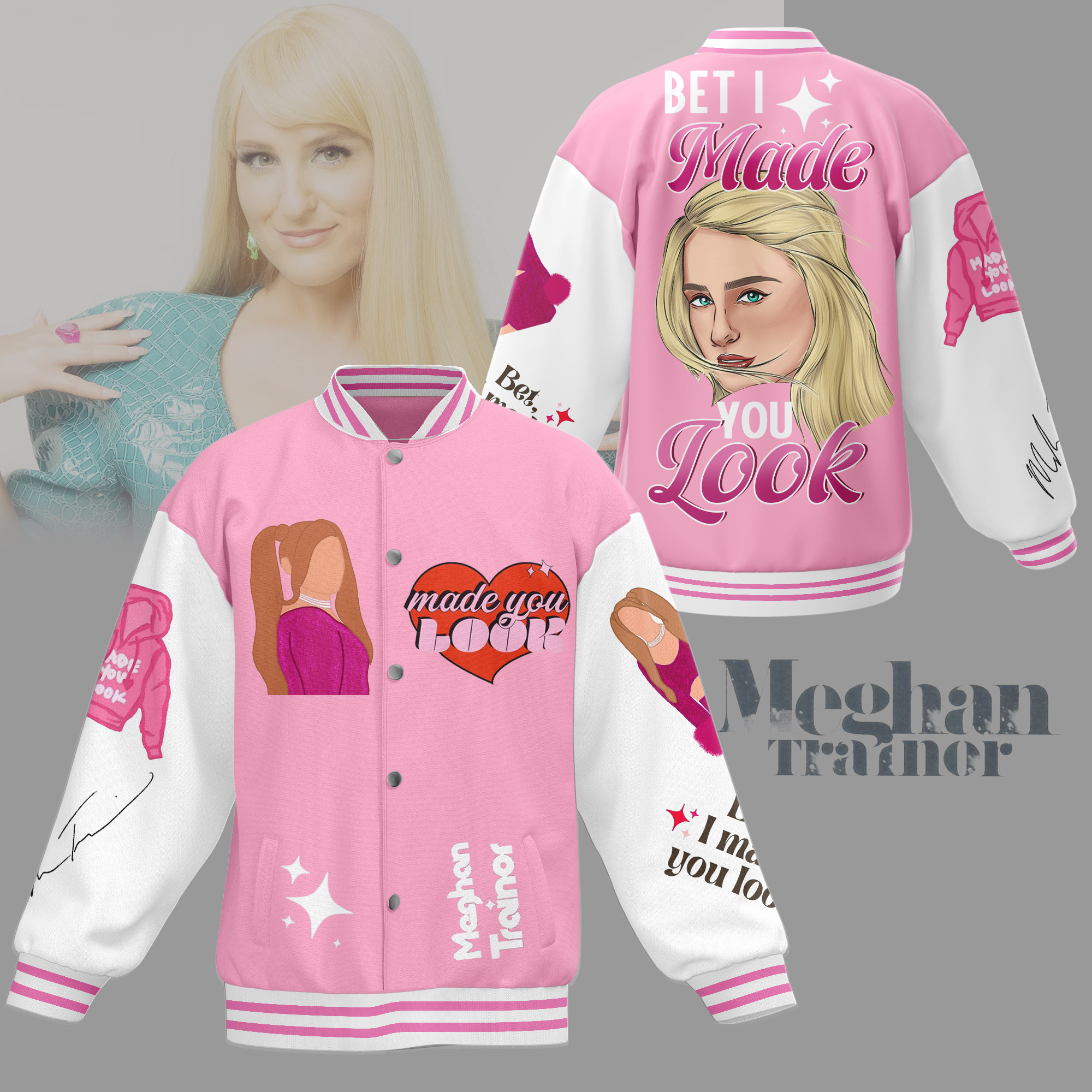 comfimerch meghan trainor new bomber baseball jacket for fan eannj