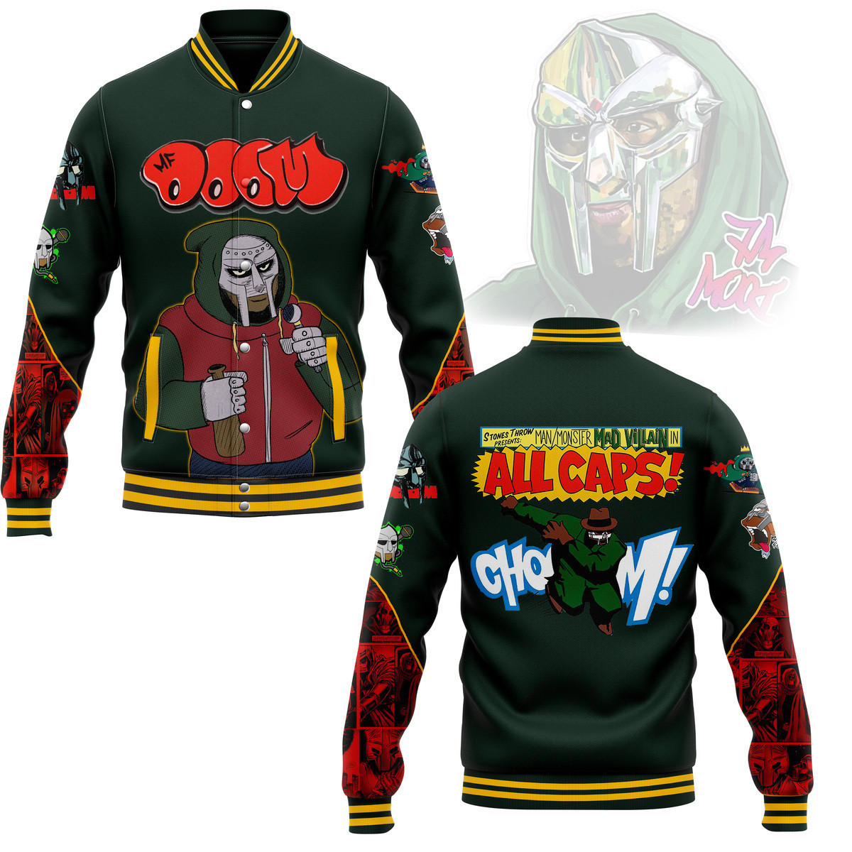 comfimerch mf doom new bomber baseball jacket for fan k5bpa